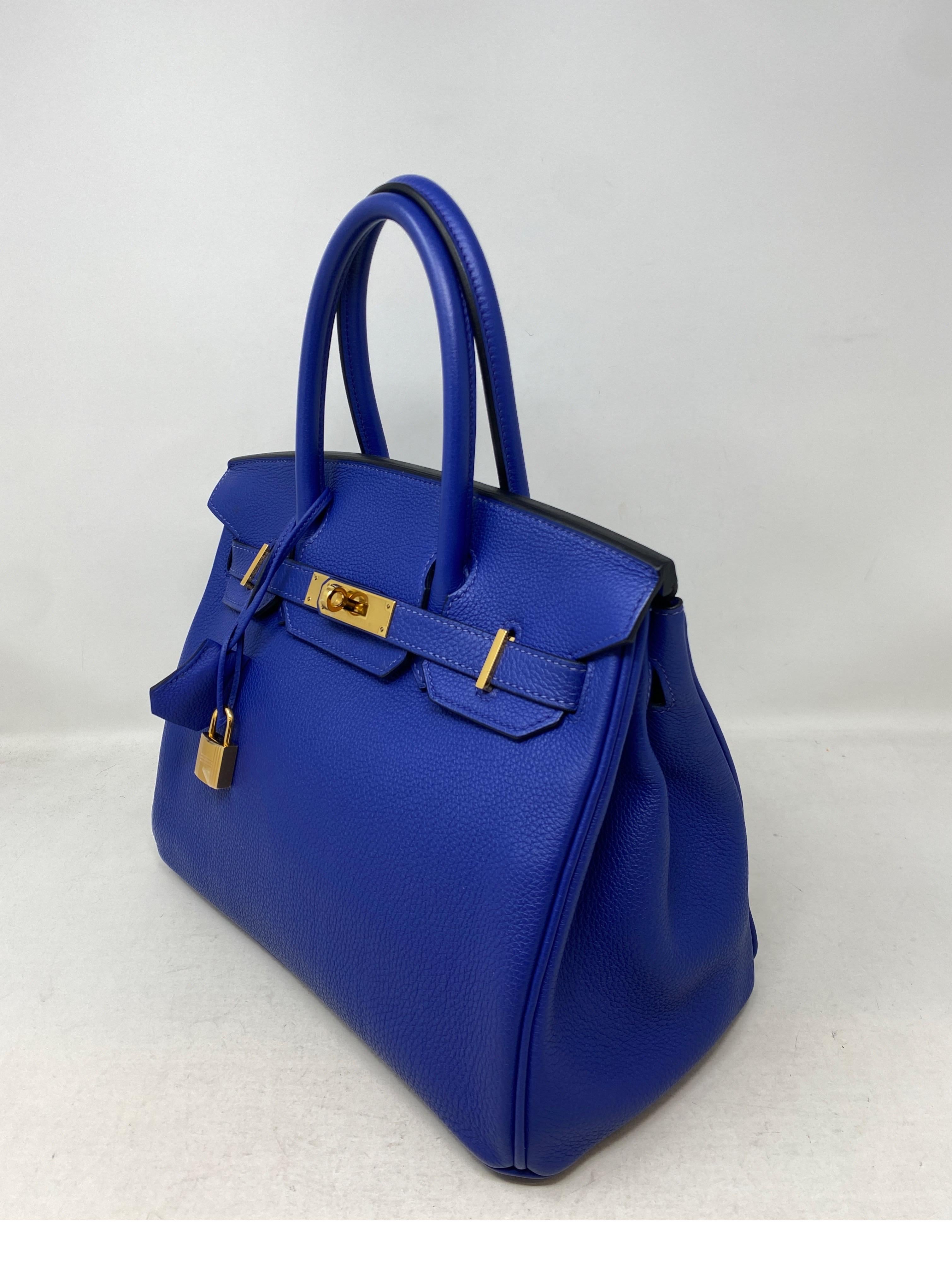 Hermès - Sac Birkin 35 Electrique bleu  15