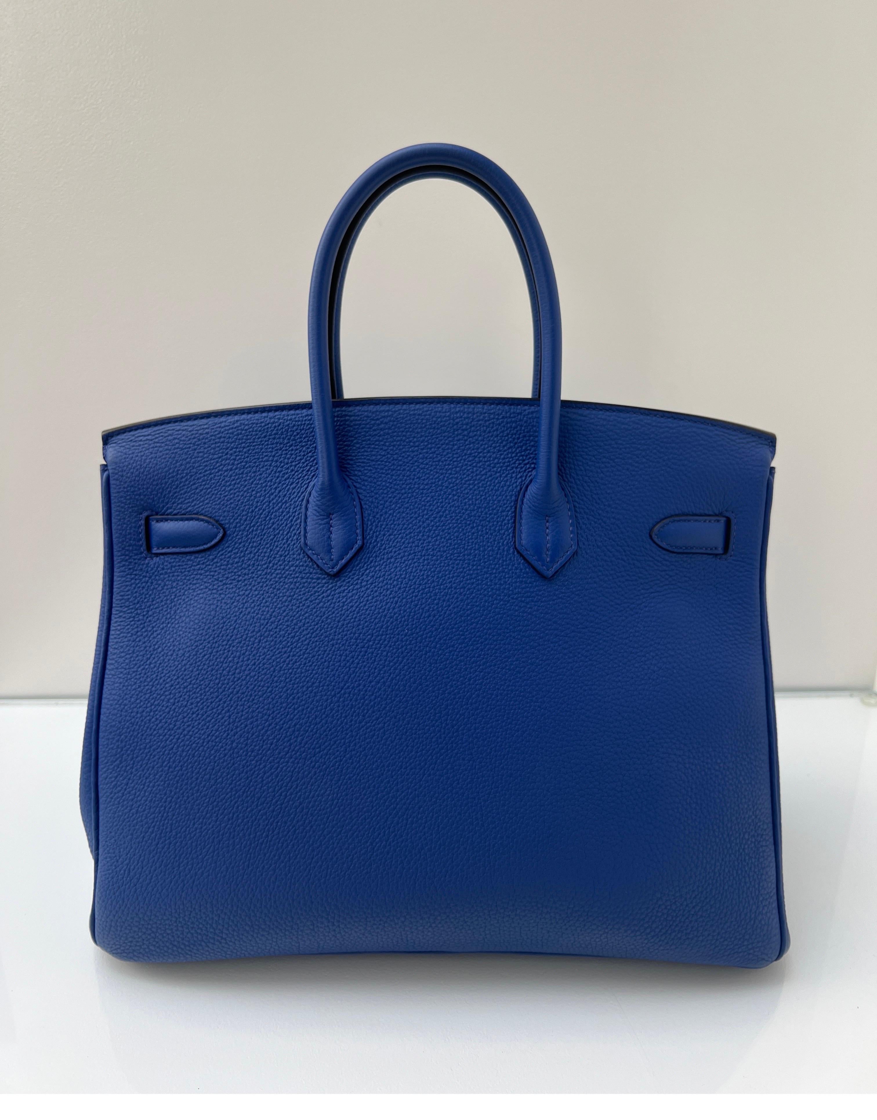Hermes Blue Electrique Birkin 35 Bag 15