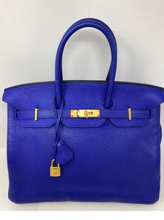 Hermes Blue Electrique Birkin 35 Bag