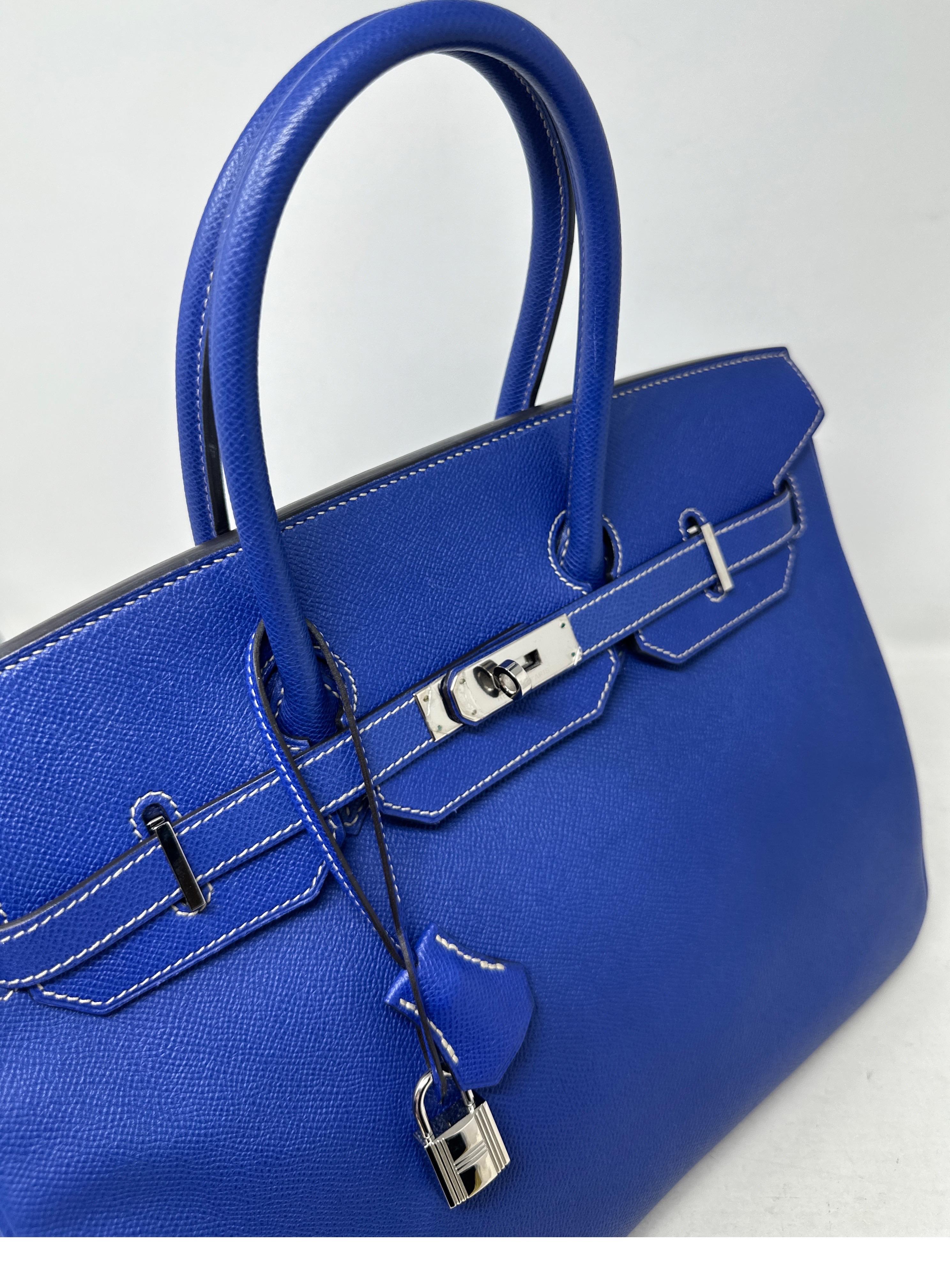 Hermes Blue Electrique Birkin 35 Bag  16