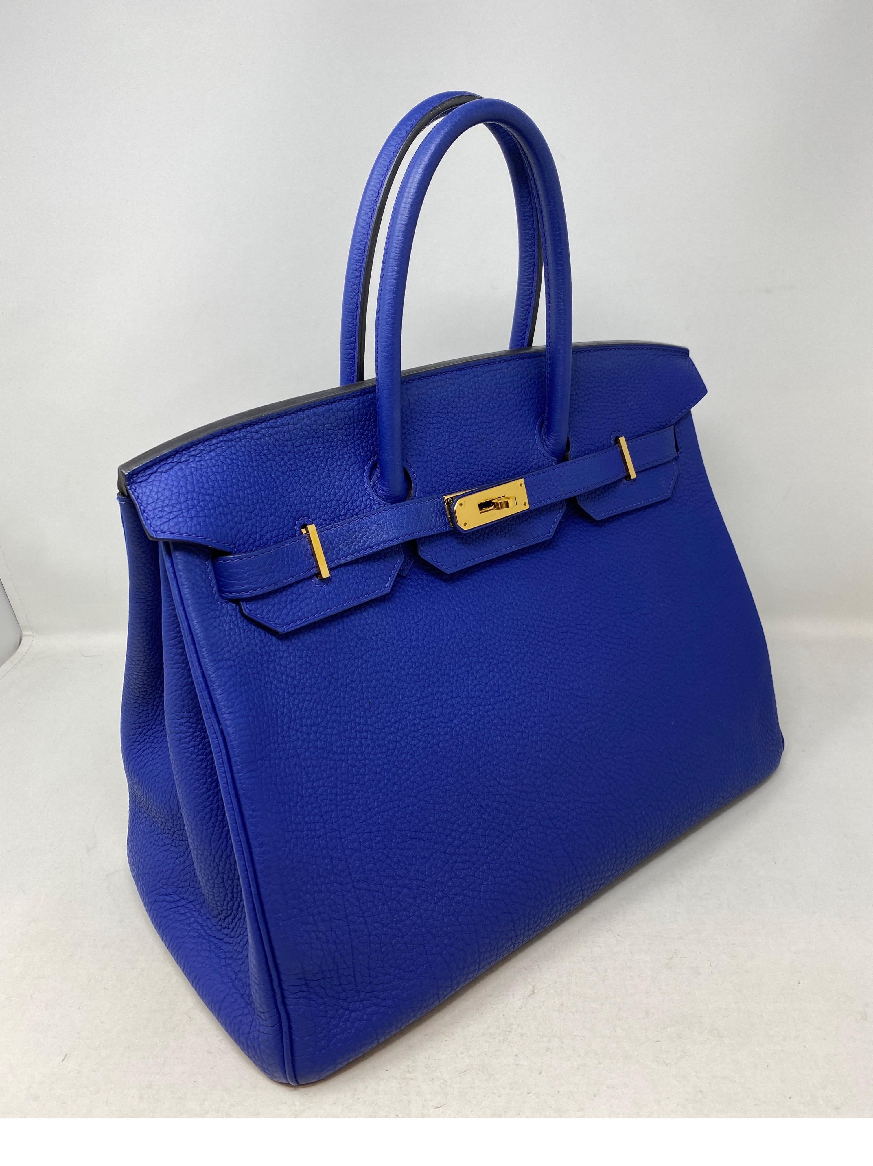 Hermes Blue Electrique Birkin 35 Bag  In Excellent Condition In Athens, GA