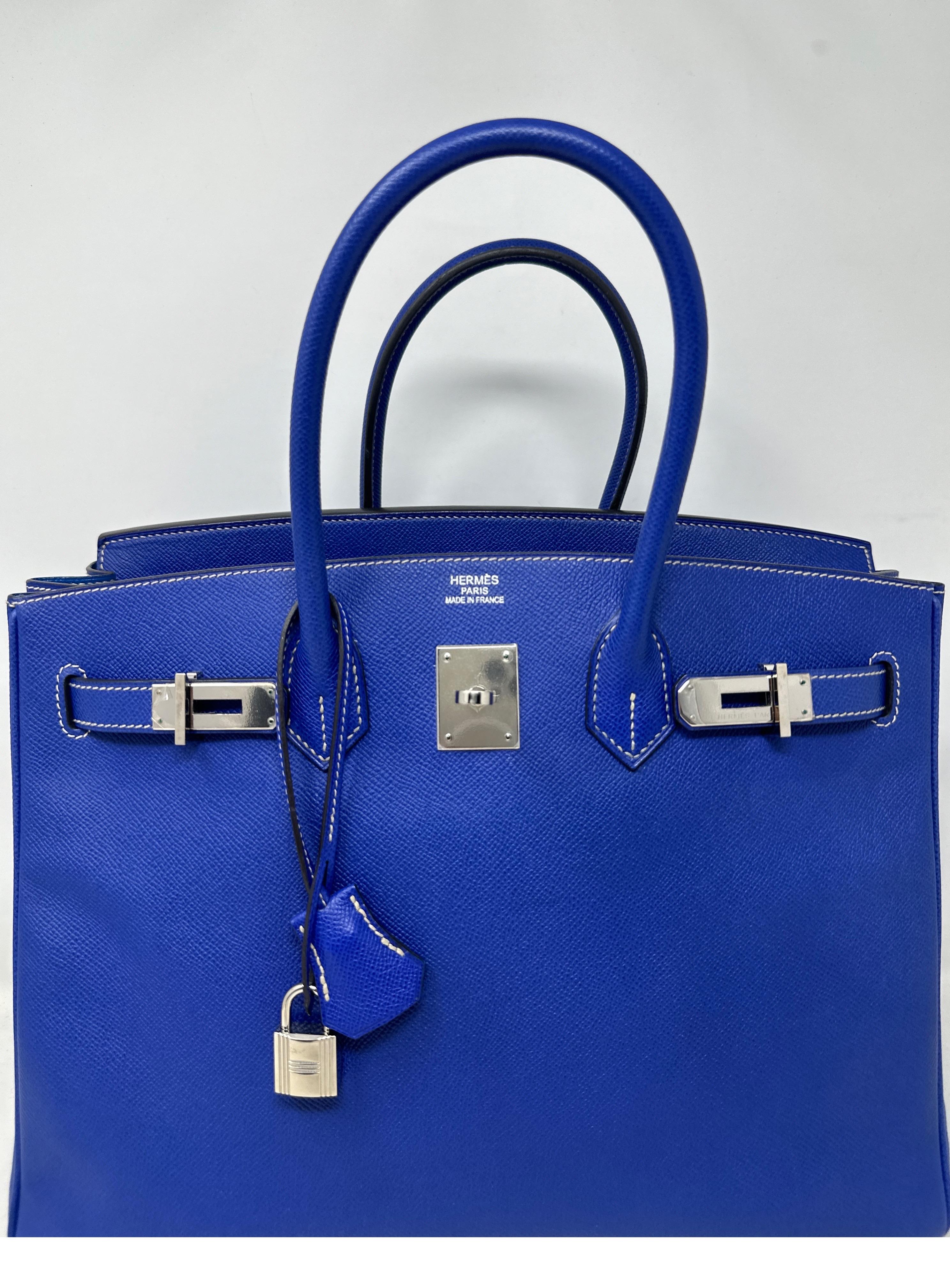 Hermes Blue Electrique Birkin 35 Bag  In Excellent Condition In Athens, GA