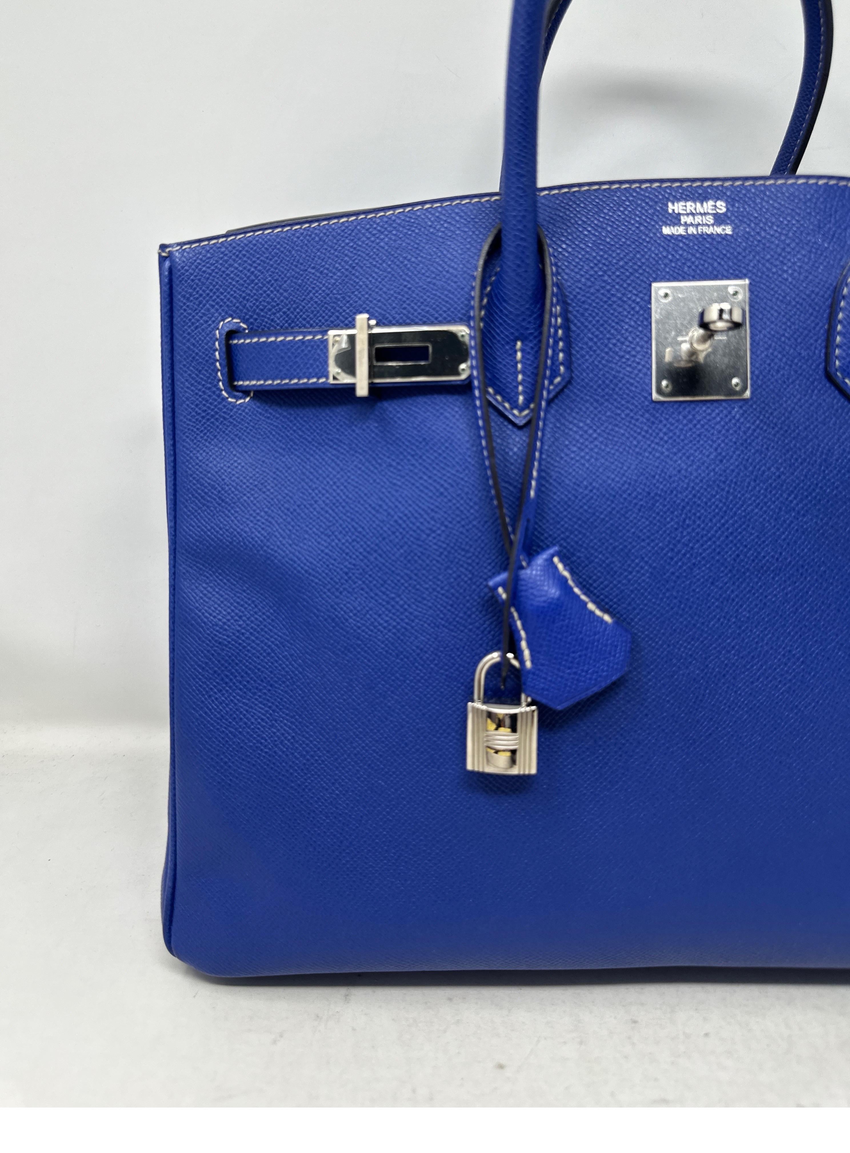 Hermes Blue Electrique Birkin 35 Bag  1