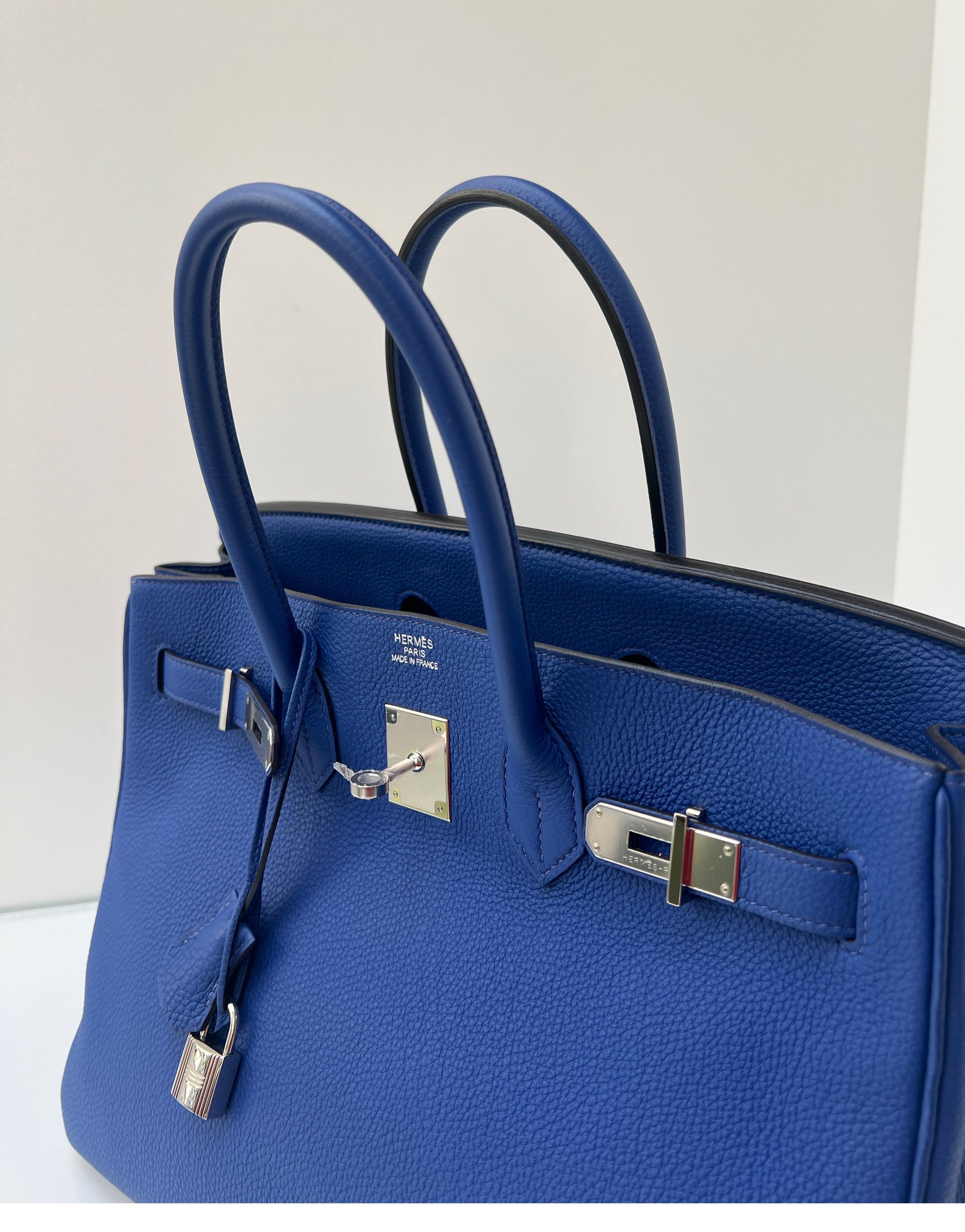 Hermes Blue Electrique Birkin 35 Bag 1