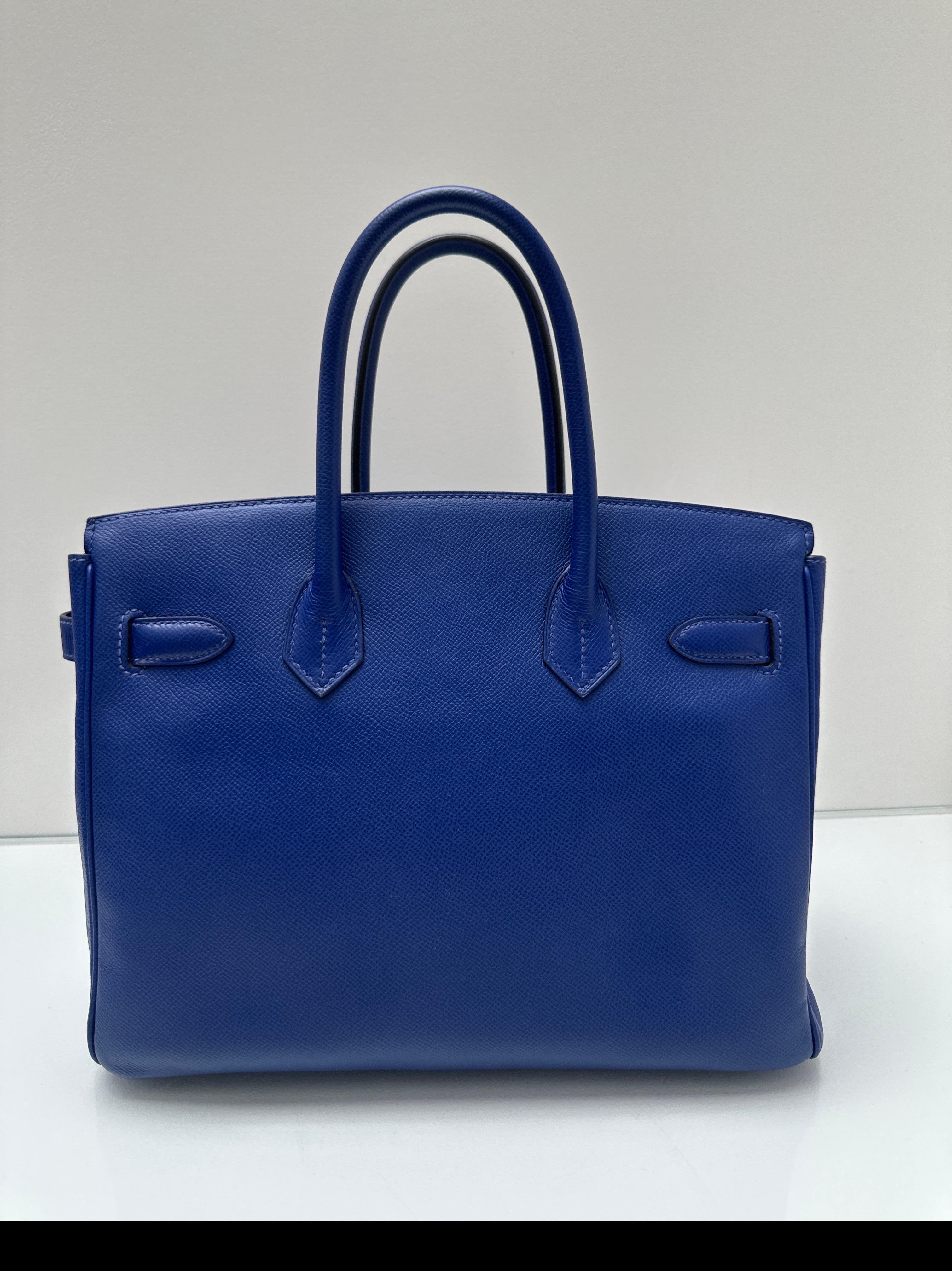 Hermes Blue Electrique Birkin 30 Bag For Sale 2