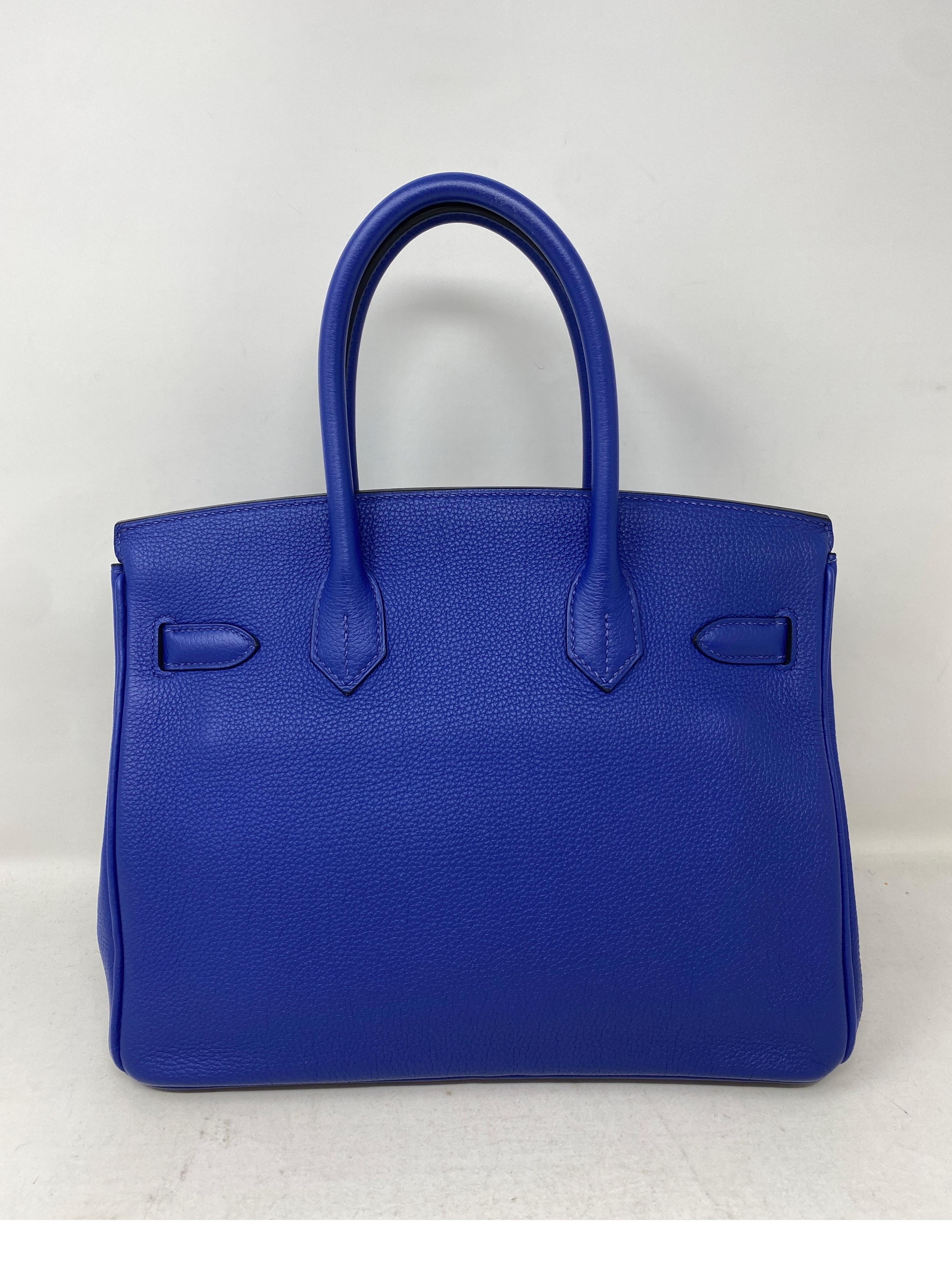 Hermès - Sac Birkin 35 Electrique bleu  3