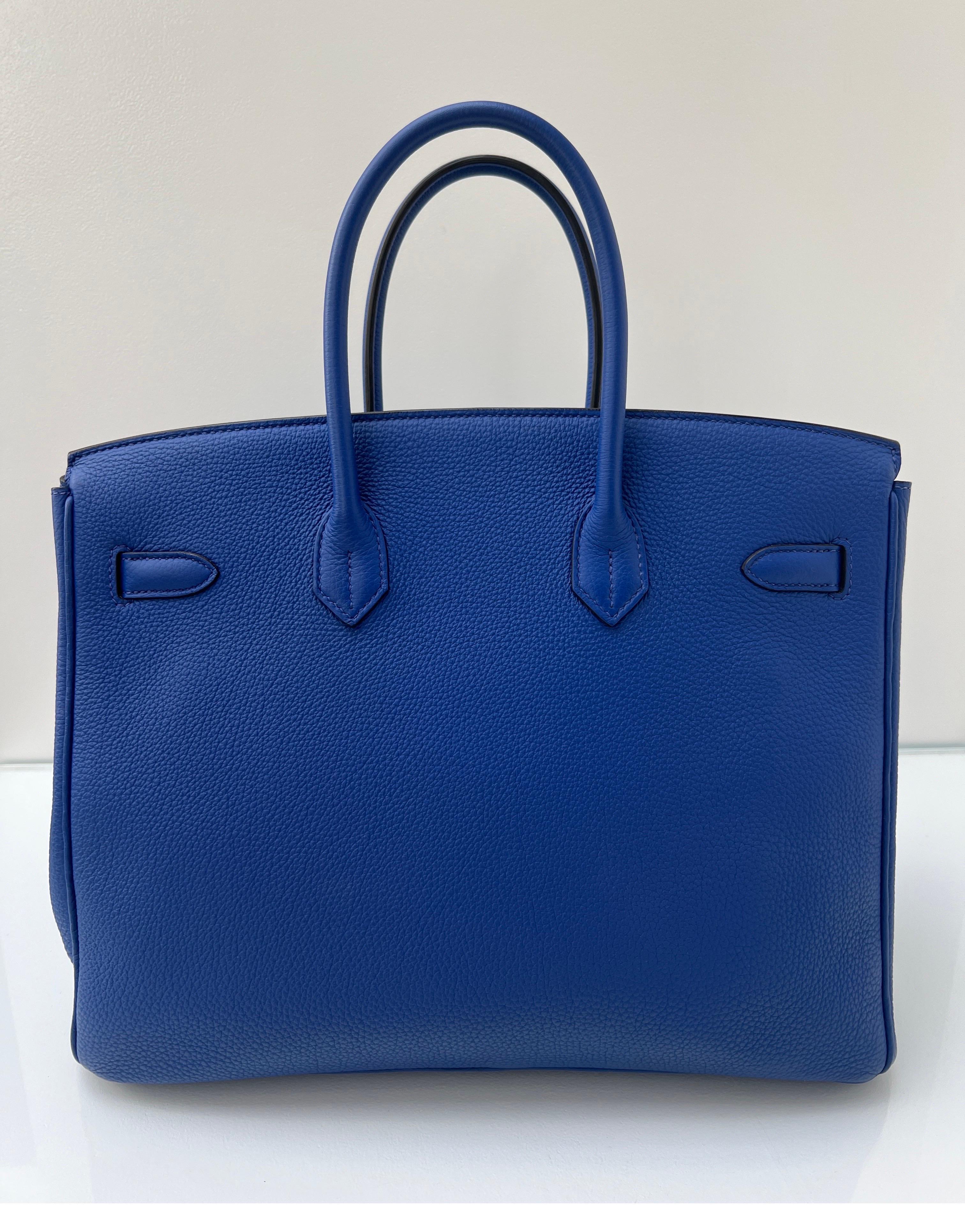 Hermes Blue Electrique Birkin 35 Bag 3