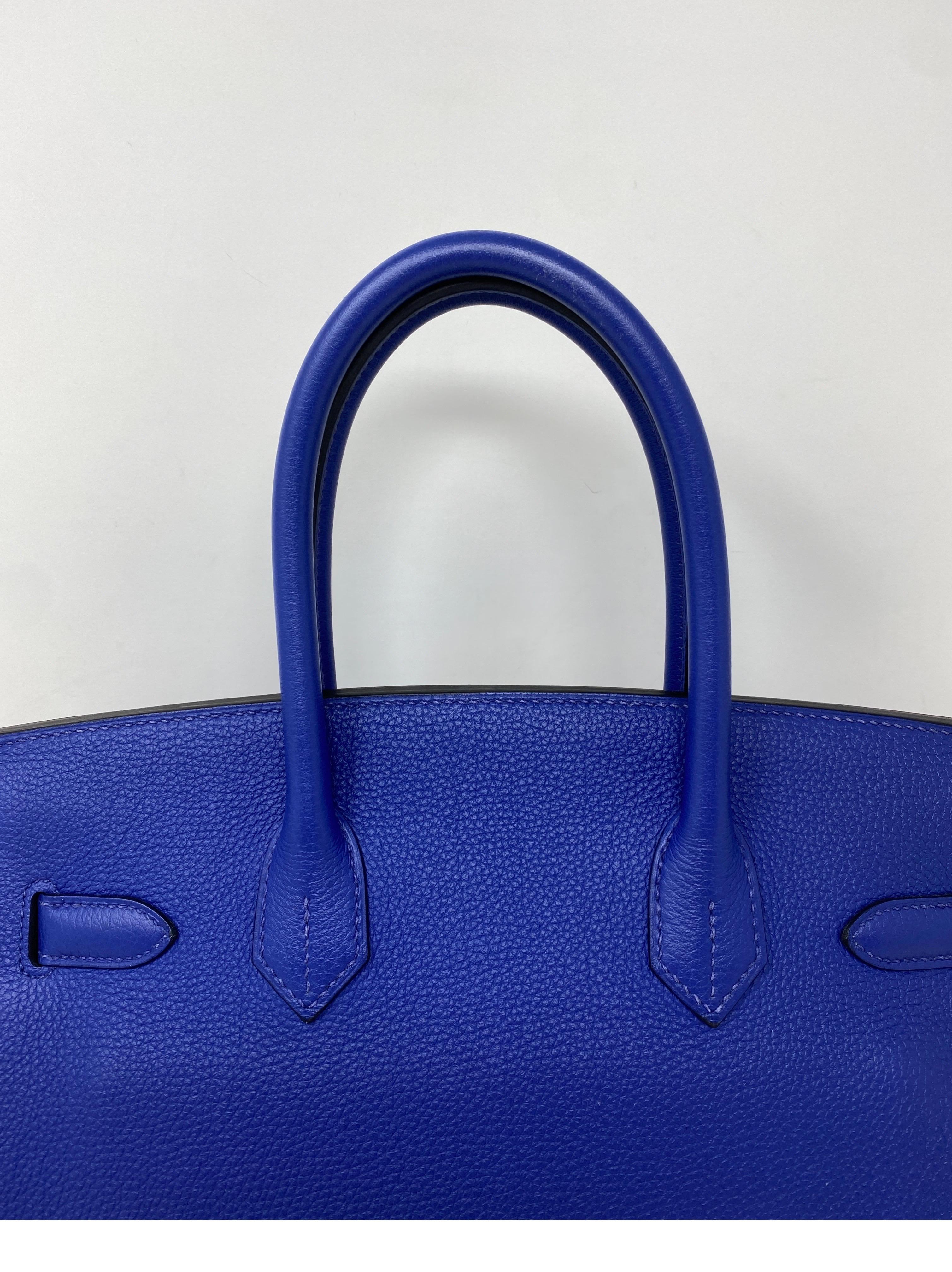 Hermès - Sac Birkin 35 Electrique bleu  4