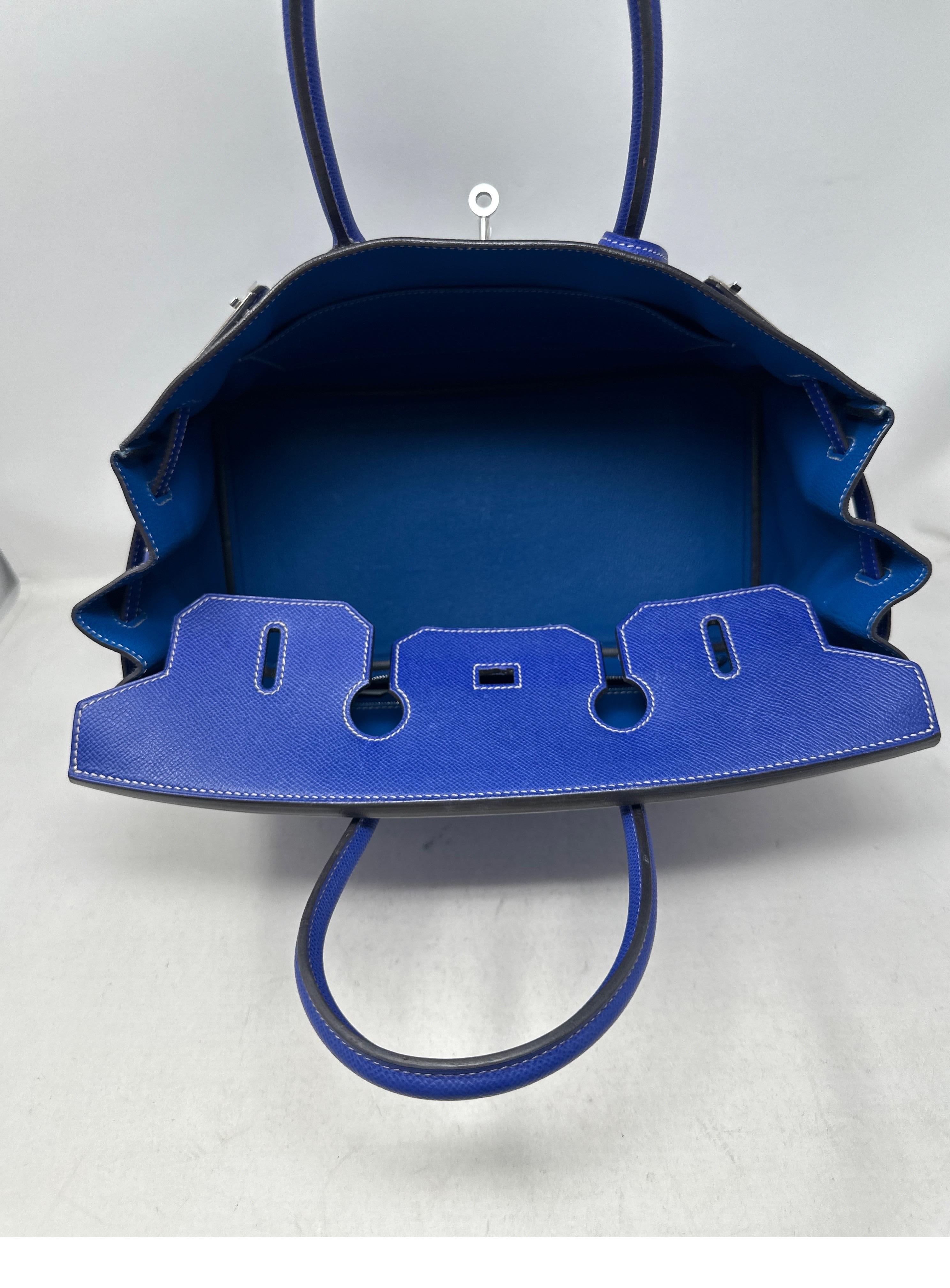 Hermes Blue Electrique Birkin 35 Bag  4