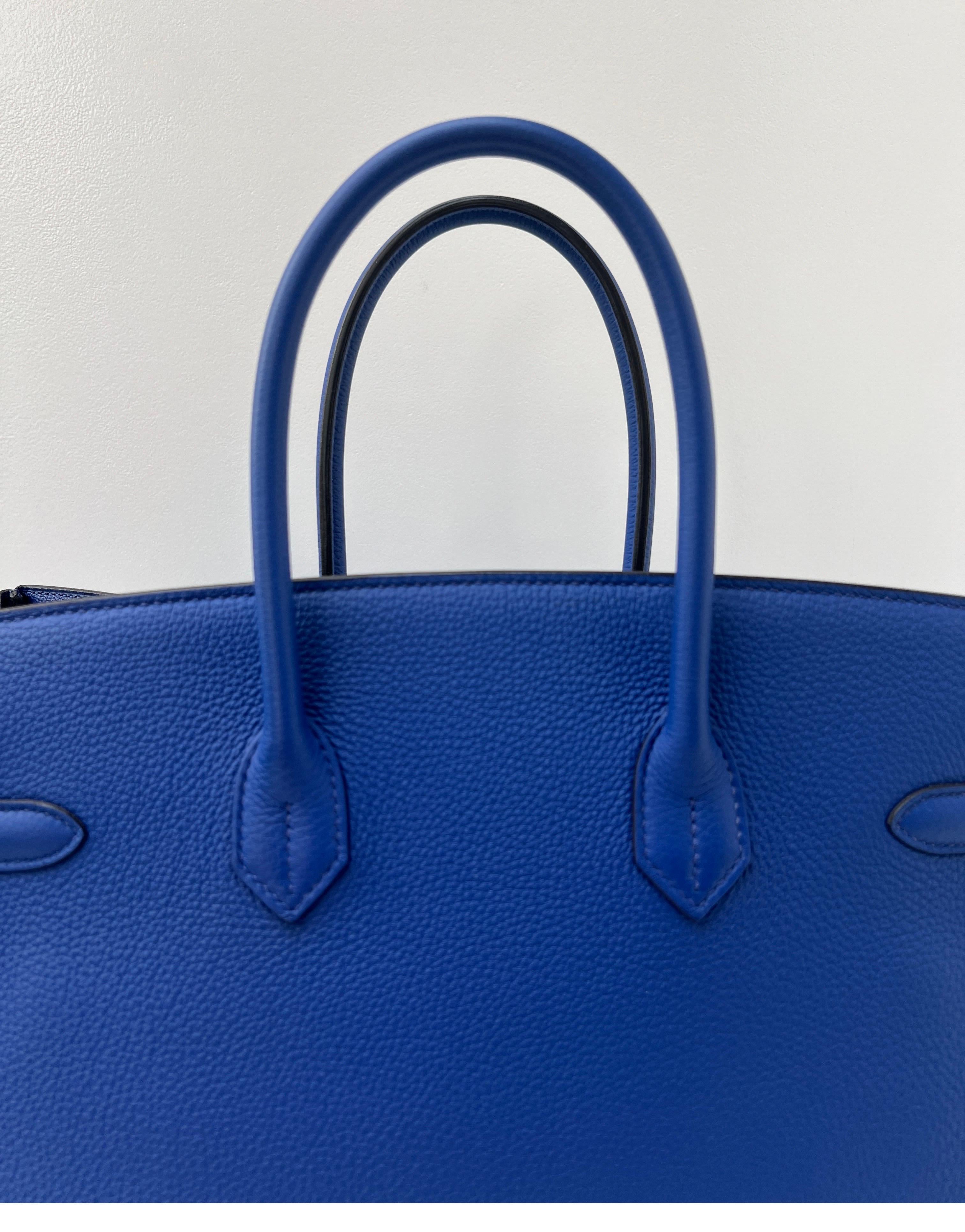 Hermes Blue Electrique Birkin 35 Bag 4