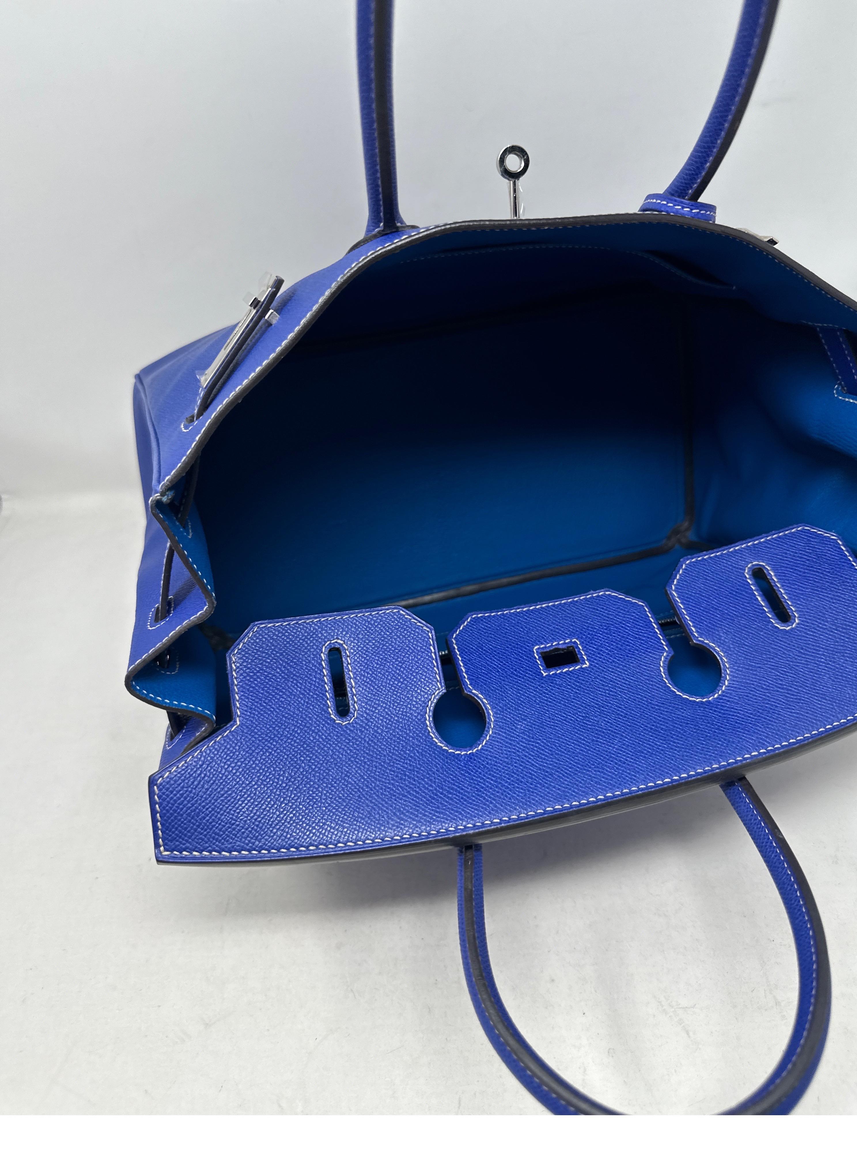 Hermes Blue Electrique Birkin 35 Bag  5