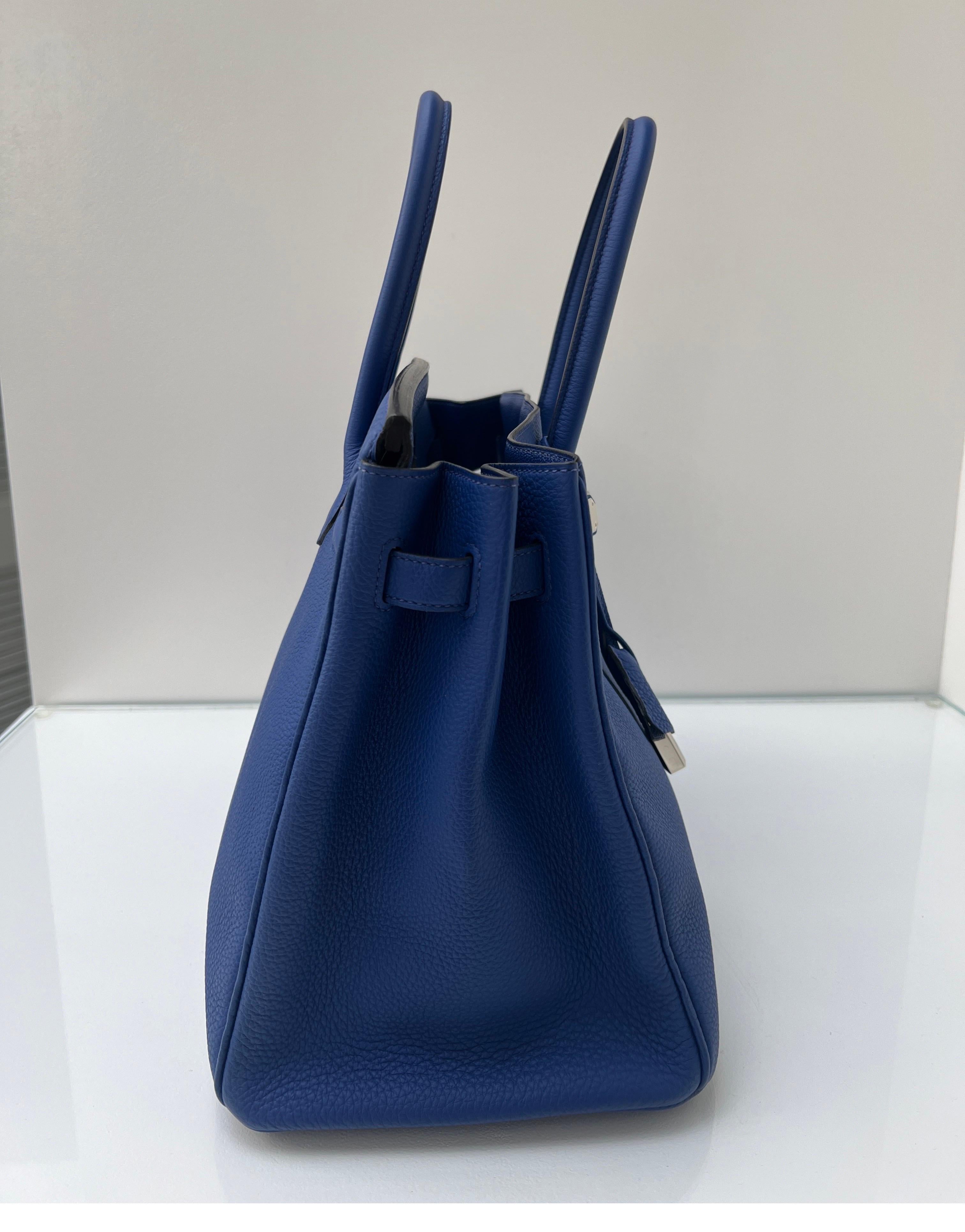 Hermes Blue Electrique Birkin 35 Bag 5