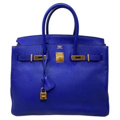 Hermes Blue Electrique Birkin 35 Bag