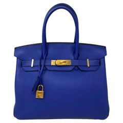 Hermès - Sac Birkin 35 Electrique bleu 
