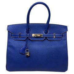 Hermes Blue Electrique Birkin 35 Bag