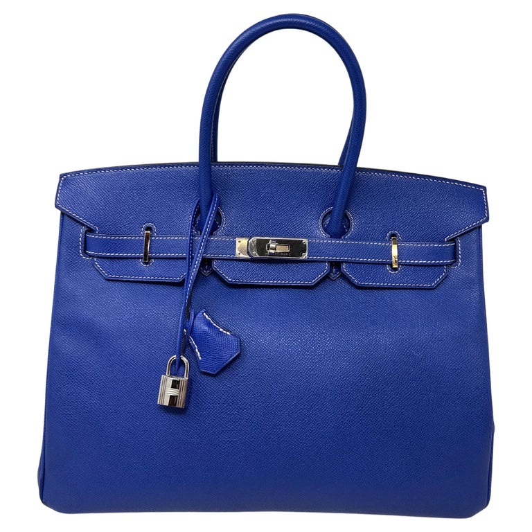 Hermes Blue Electrique Birkin 35 Bag For Sale at 1stDibs