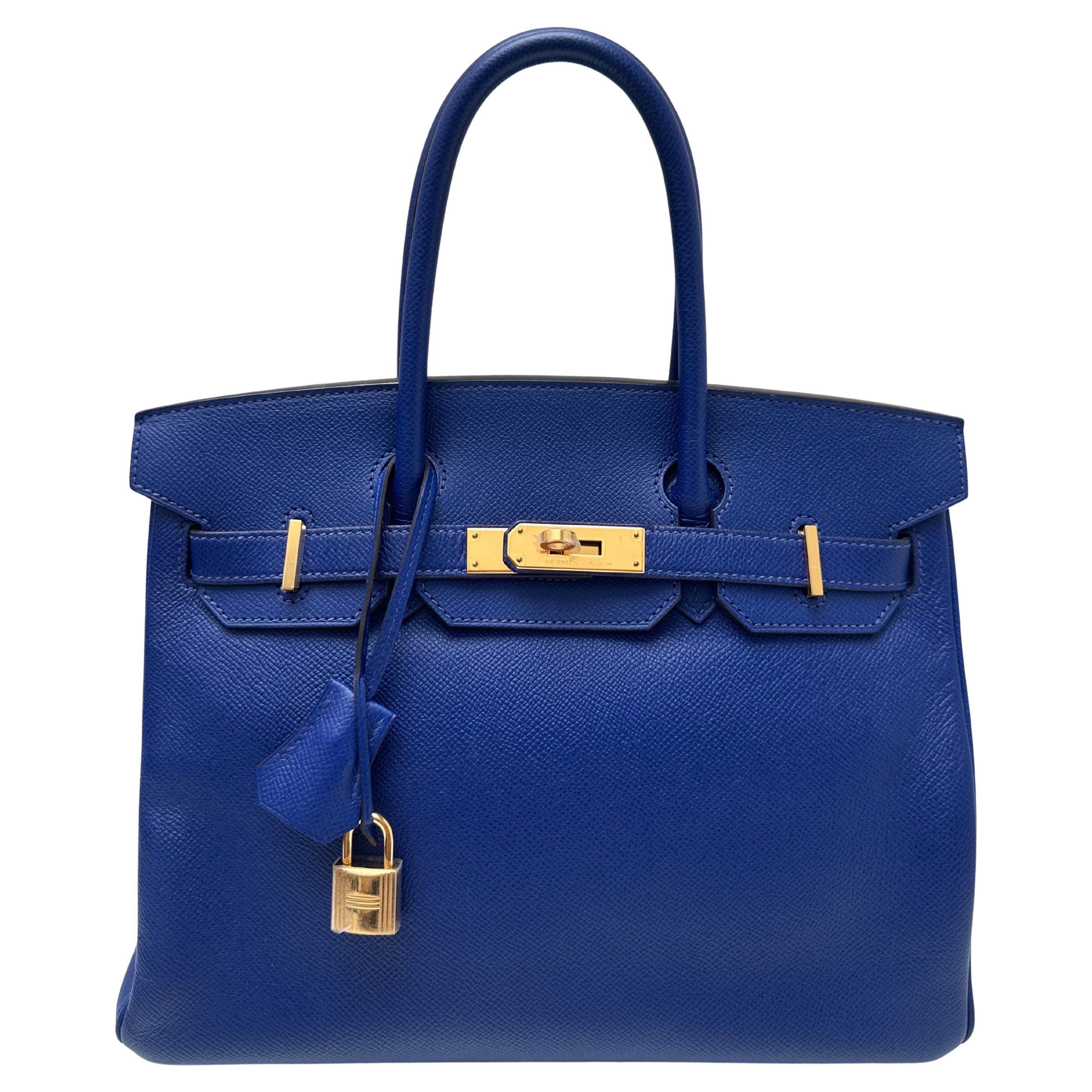 Hermes Blue Electrique Birkin 30 Bag For Sale