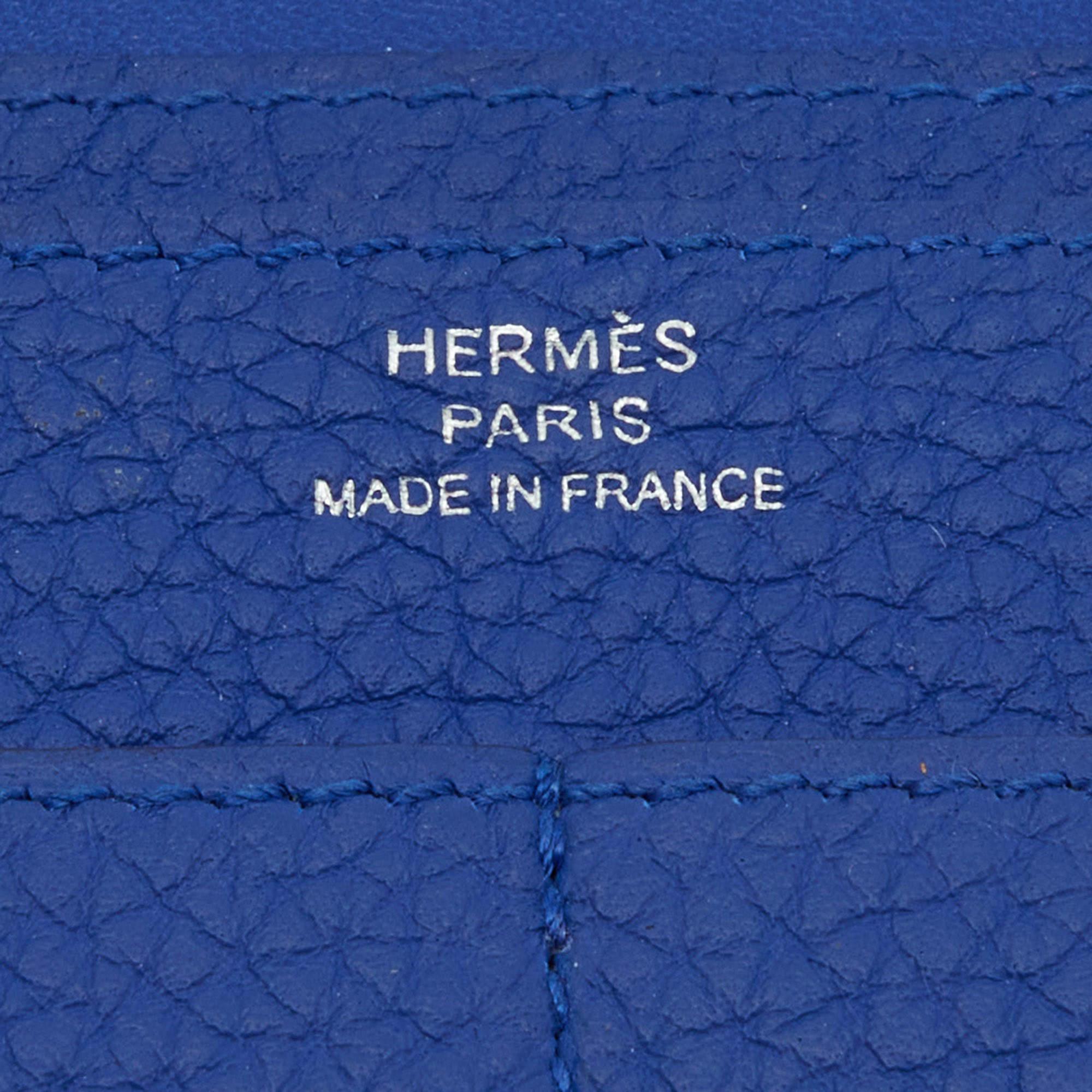 Hermes Blue Electrique Togo Leather Dogon Duo Wallet 4