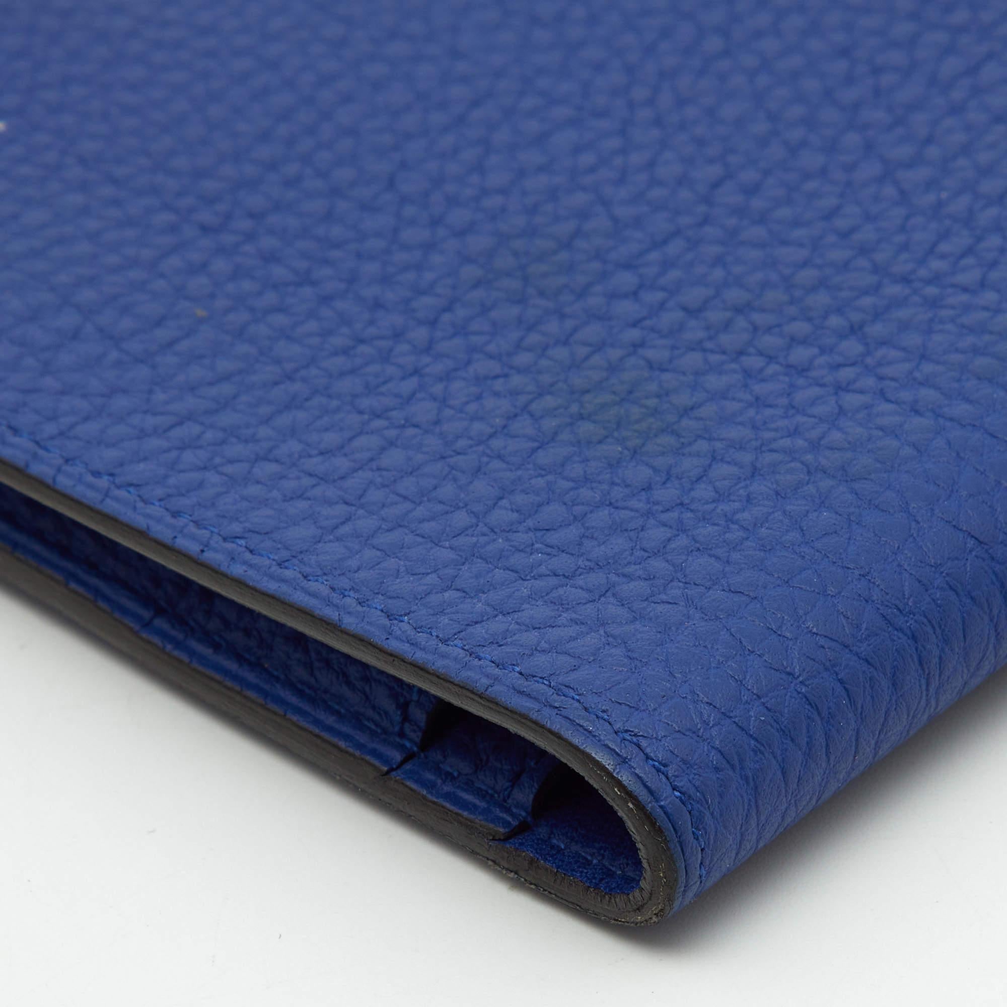 Hermes Blue Electrique Togo Leather Dogon Duo Wallet 5