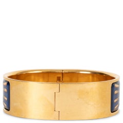 HERMES blue enamel PARURES DE SABLE CLIC CLAC Bracelet GHW