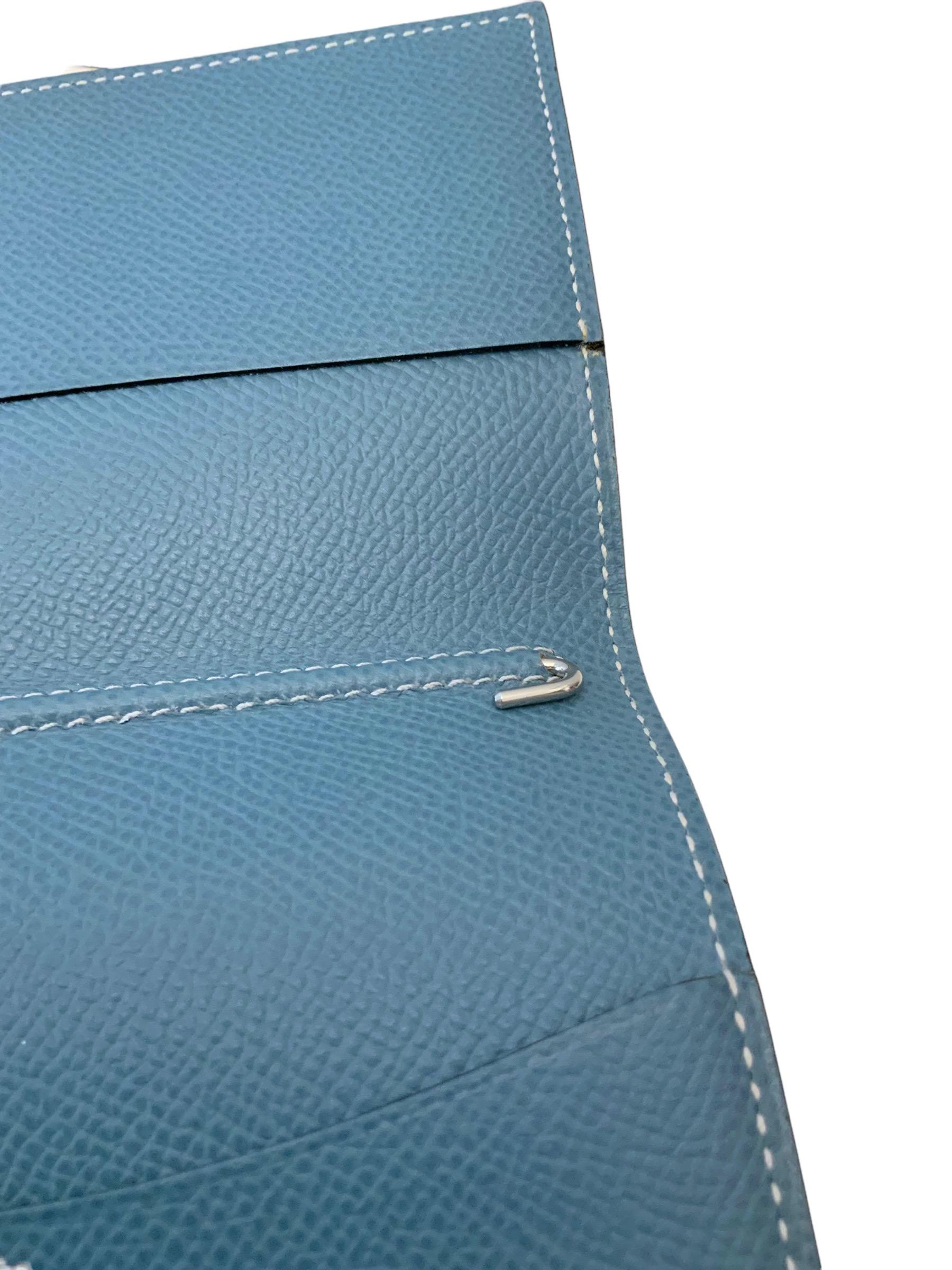 Hermès Blue Epsom Leather Agenda Cover and CC Insert In Good Condition In Geneva, CH