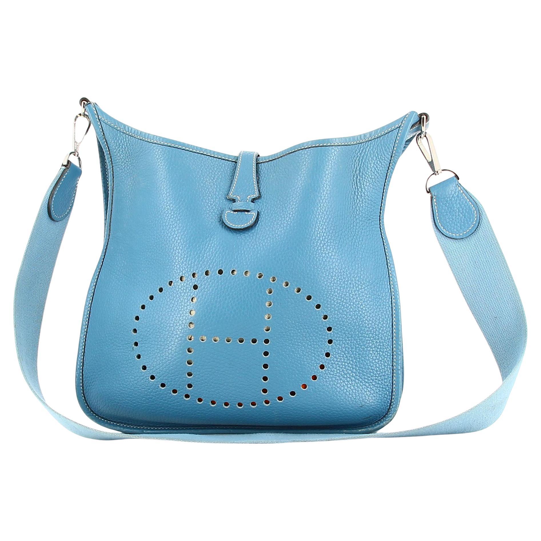 Hermès Blue Evelyne Leather Bag