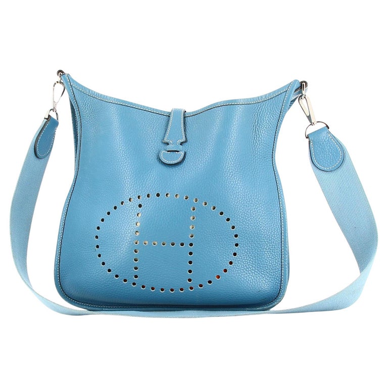 Hermès Blue Evelyne Leather Bag at 1stDibs