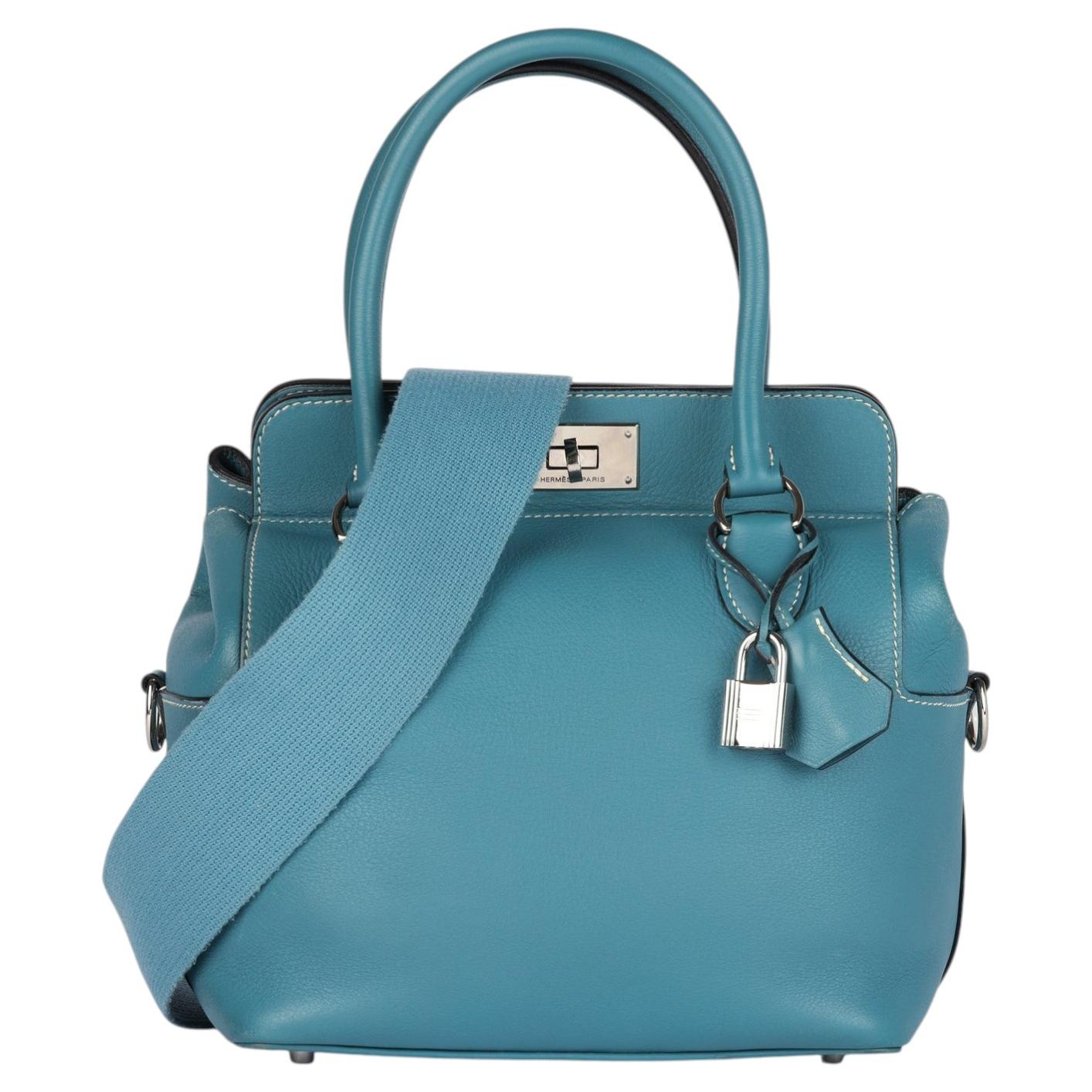 Hermès Blue Evercolor Leather Toolbox 20cm