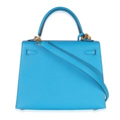 Hermès Blue Frida Epsom Sellier Kelly 25 GHW
