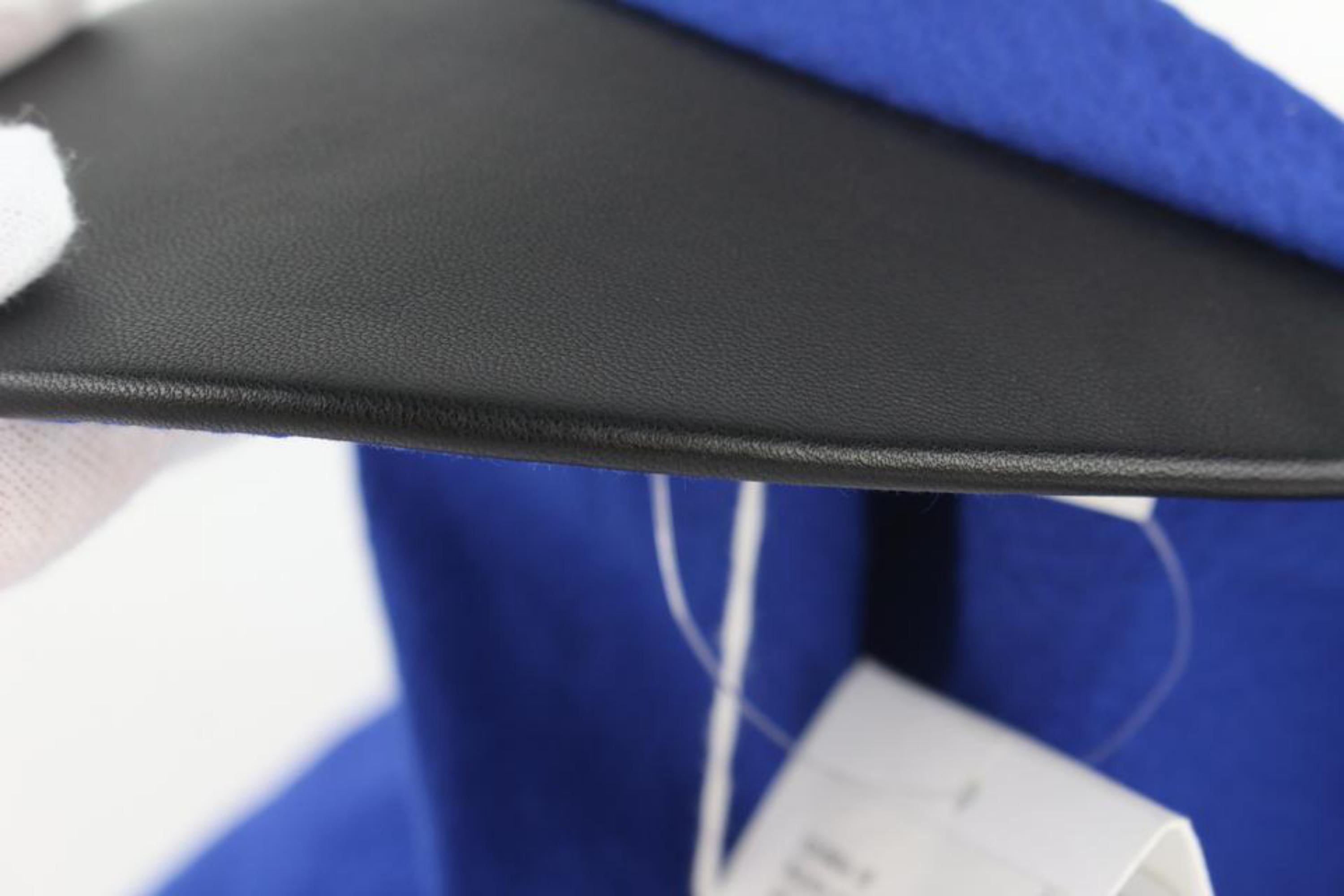 Hermès Blue Gaby Seersucker Pointu Solaire Wrap Cap 33hz1009 Hat For Sale 3