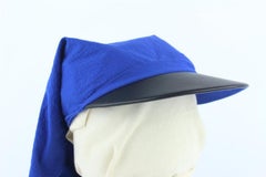 Hermès Blue Gaby Seersucker Pointu Solaire Wrap Cap 33hz1009 Hat
