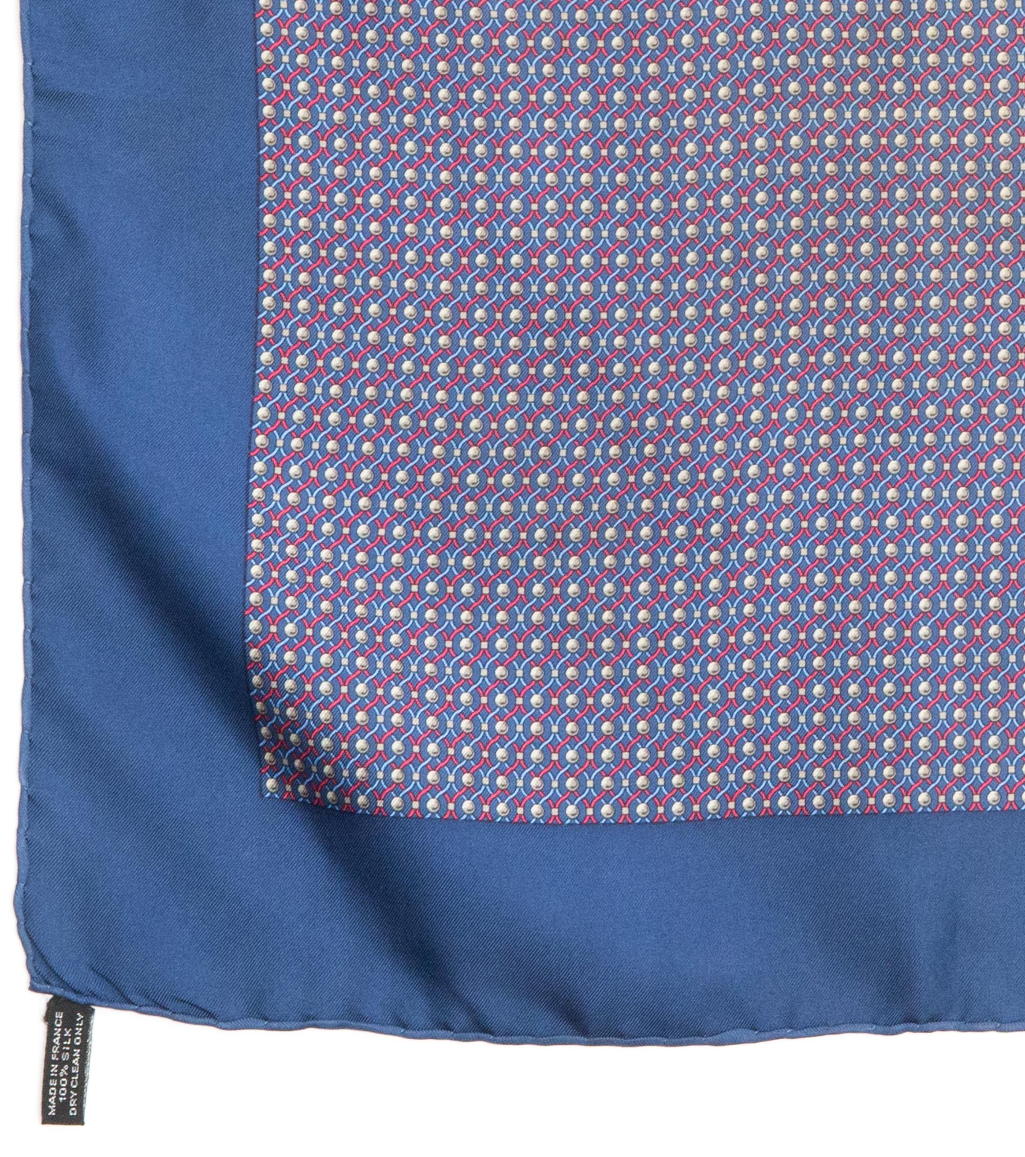 Femenino o masculino Pañuelo de seda azul Gavroche Hermes en venta