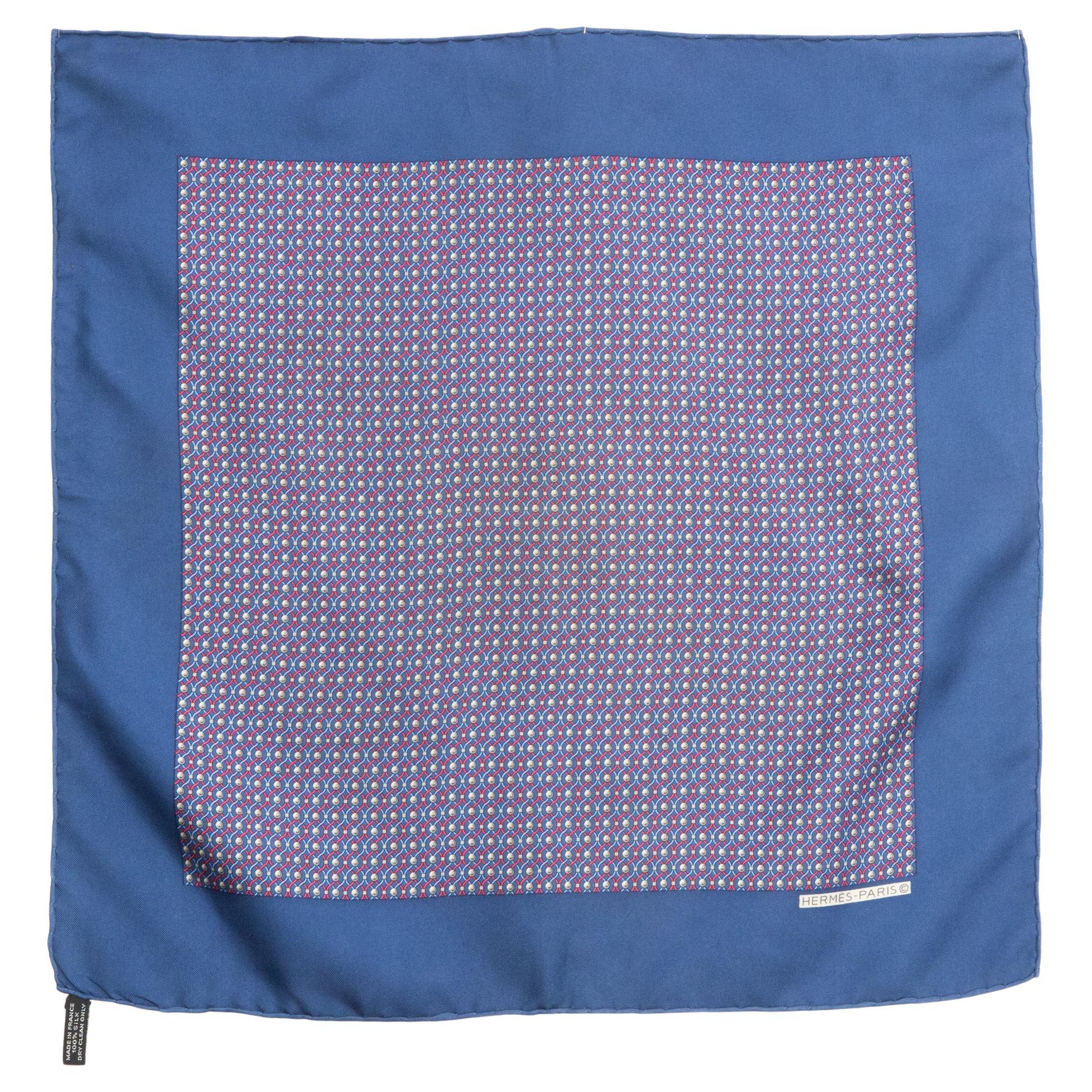 Hermes Blue Gavroche Silk Scarf