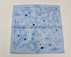 Hermes Blue Gavroche Silk Scarf La Voie Lactée Vintage 1999 France