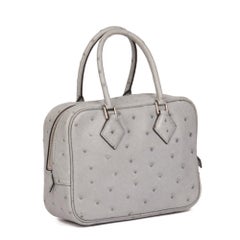 HERMÈS Blue Glacier Ostrich Leather Mini Plume II