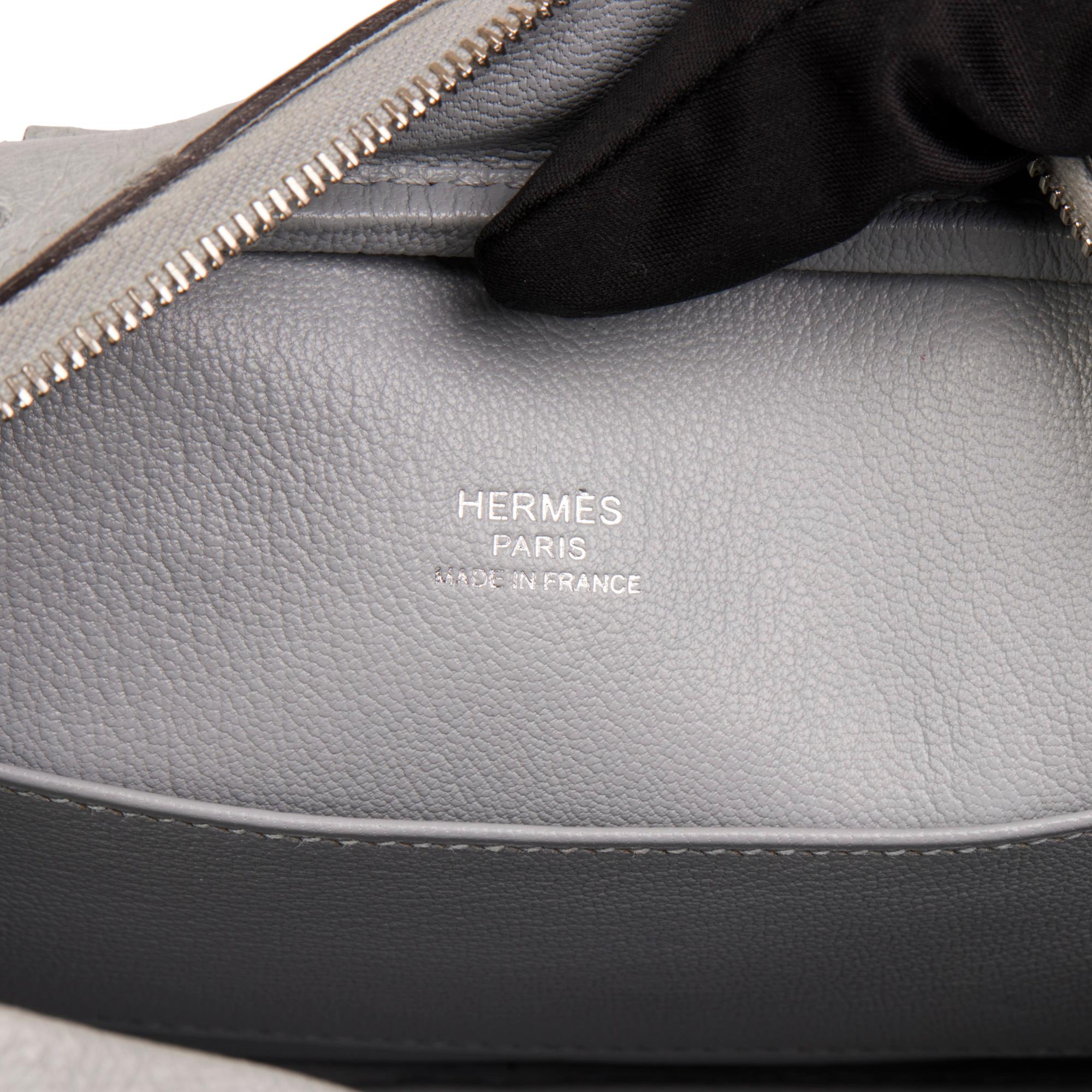 HERMÈS Blue Glacier Ostrich Leather Mini Plume II 1