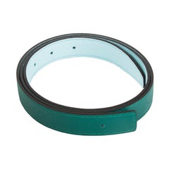HERMES blue green 24mm Reversible Belt Strap 110 Swift / Epsom leather