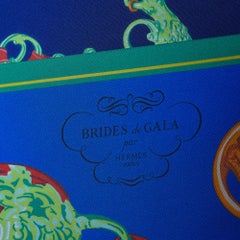 Hermès - Twilly - Brides De Gala - Bleu et Vert - Maxi en soie