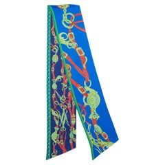 Hermès Blue & Green Brides De Gala Silk Maxi Twilly