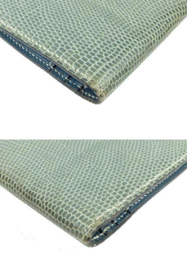 Hermès Blue-green Constance Lizard Bearn Gusset Long Bifold Flap H Logo 239718 4