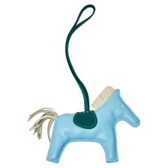 Hermes Blue GriGri Rodeo Horse Bag Charm MM