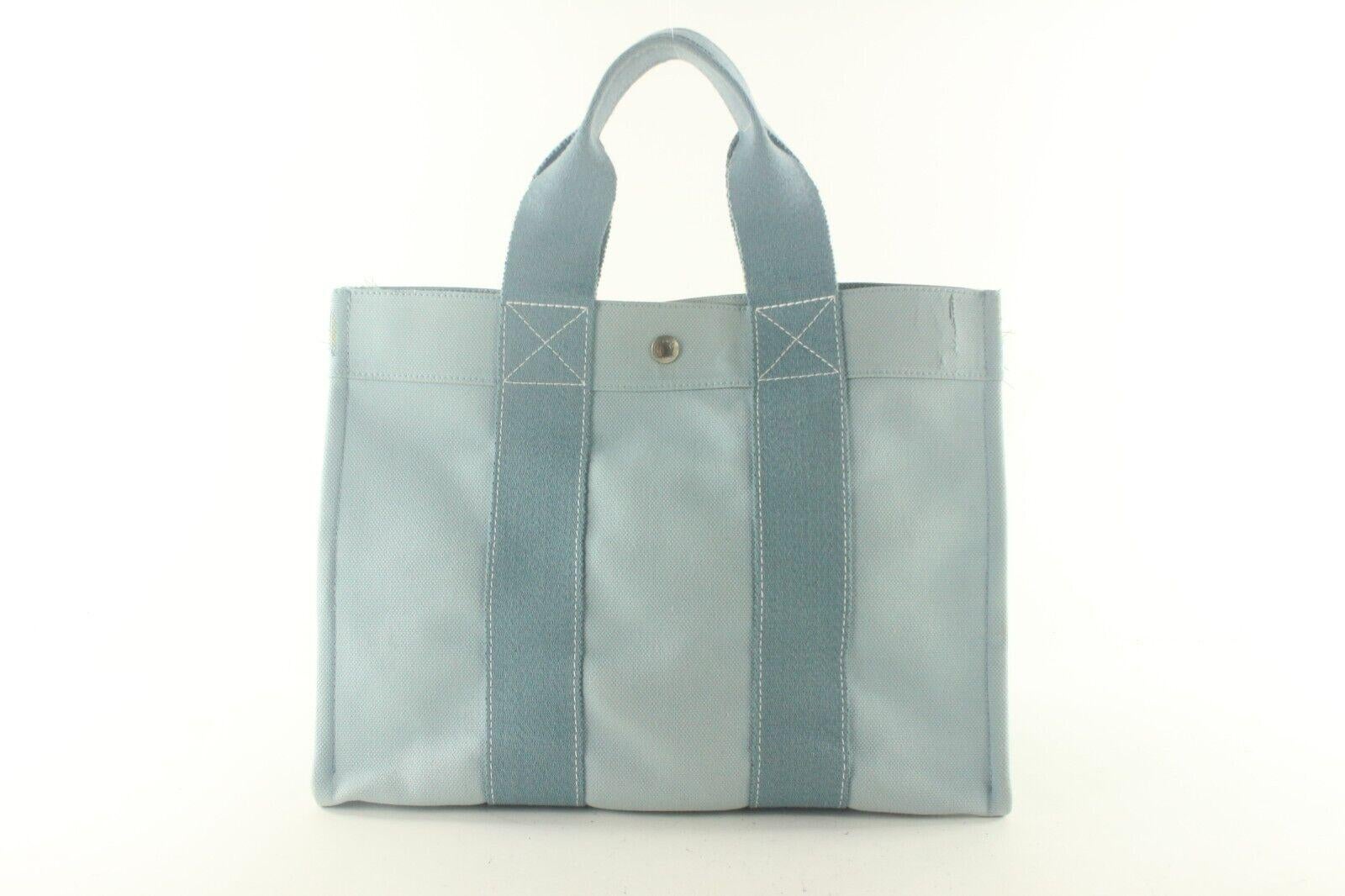 Hermes Blue Herline Fourre Tout with Pouch Blue Two Tone 1HER82K For Sale 5