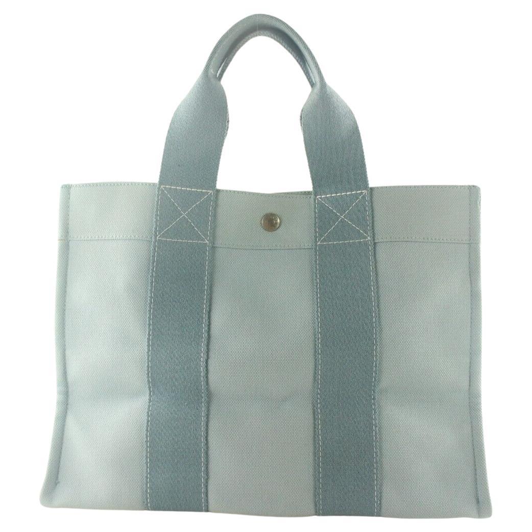 Hermes Blue Herline Fourre Tout with Pouch Blue Two Tone 1HER82K For Sale