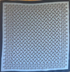 Hermès Blue Horse Silk Gavroche Scarf