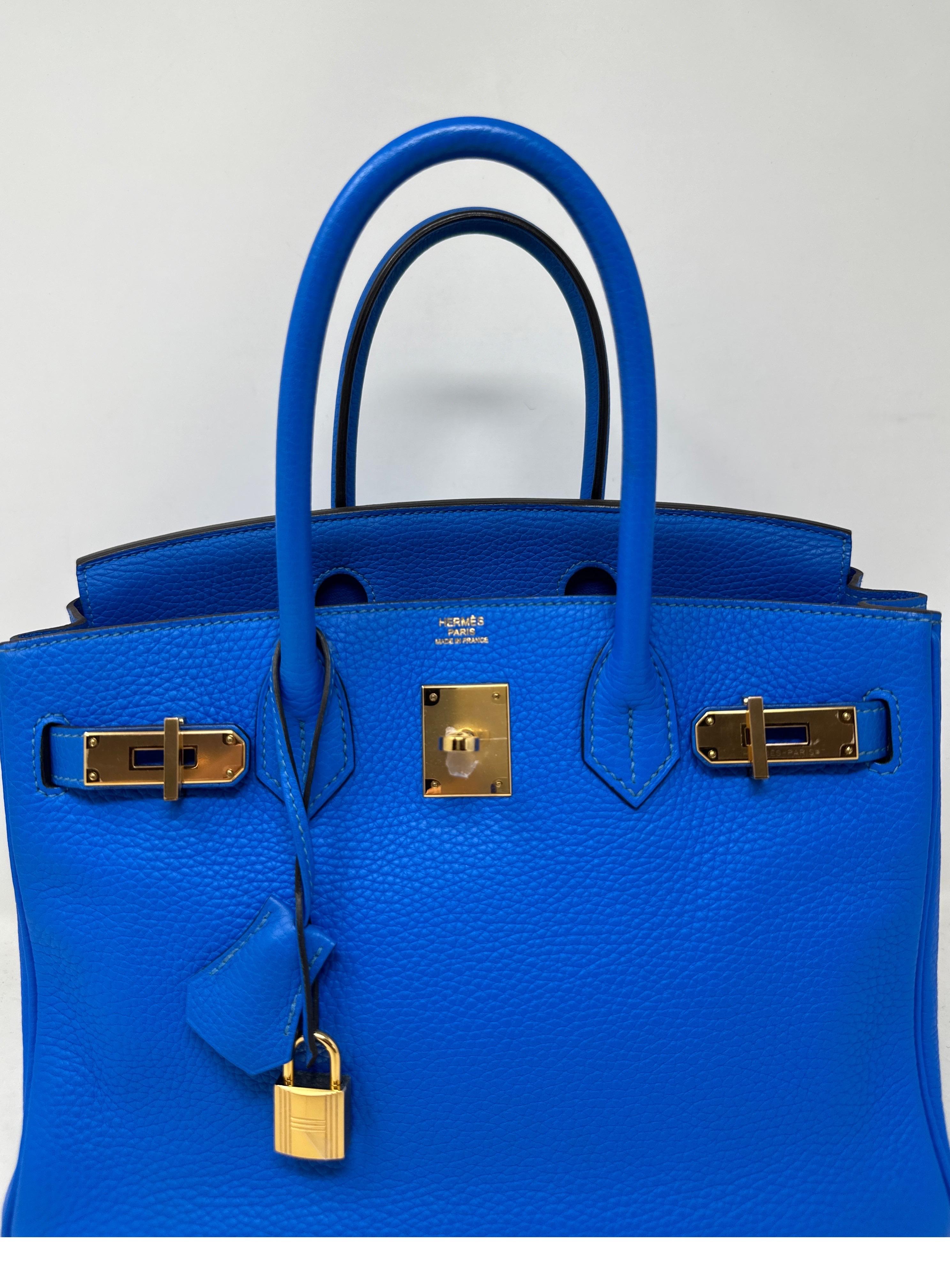 Blaue Hydra Birkin 30 Tasche von Hermès  im Zustand „Hervorragend“ in Athens, GA