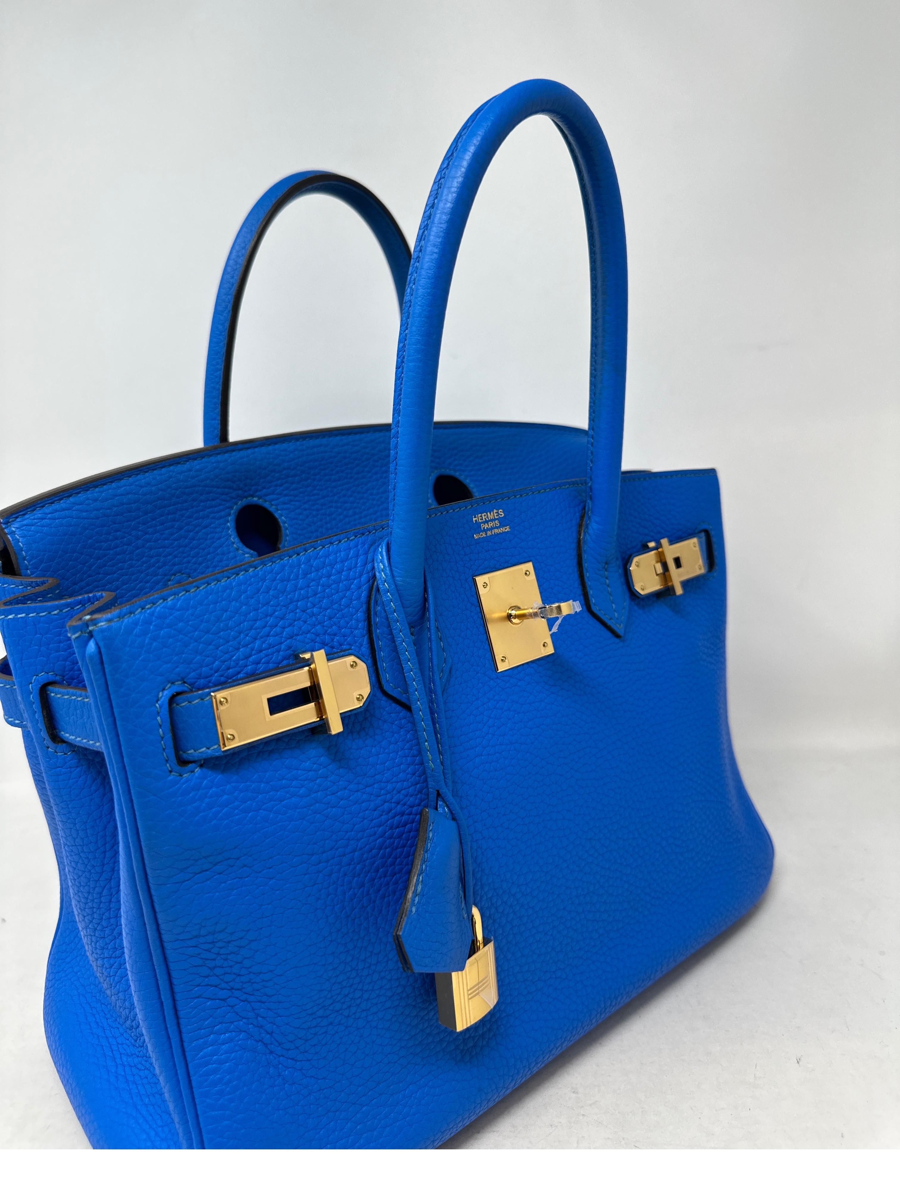 Hermes Blue Hydra Birkin 30 Bag  In Excellent Condition In Athens, GA