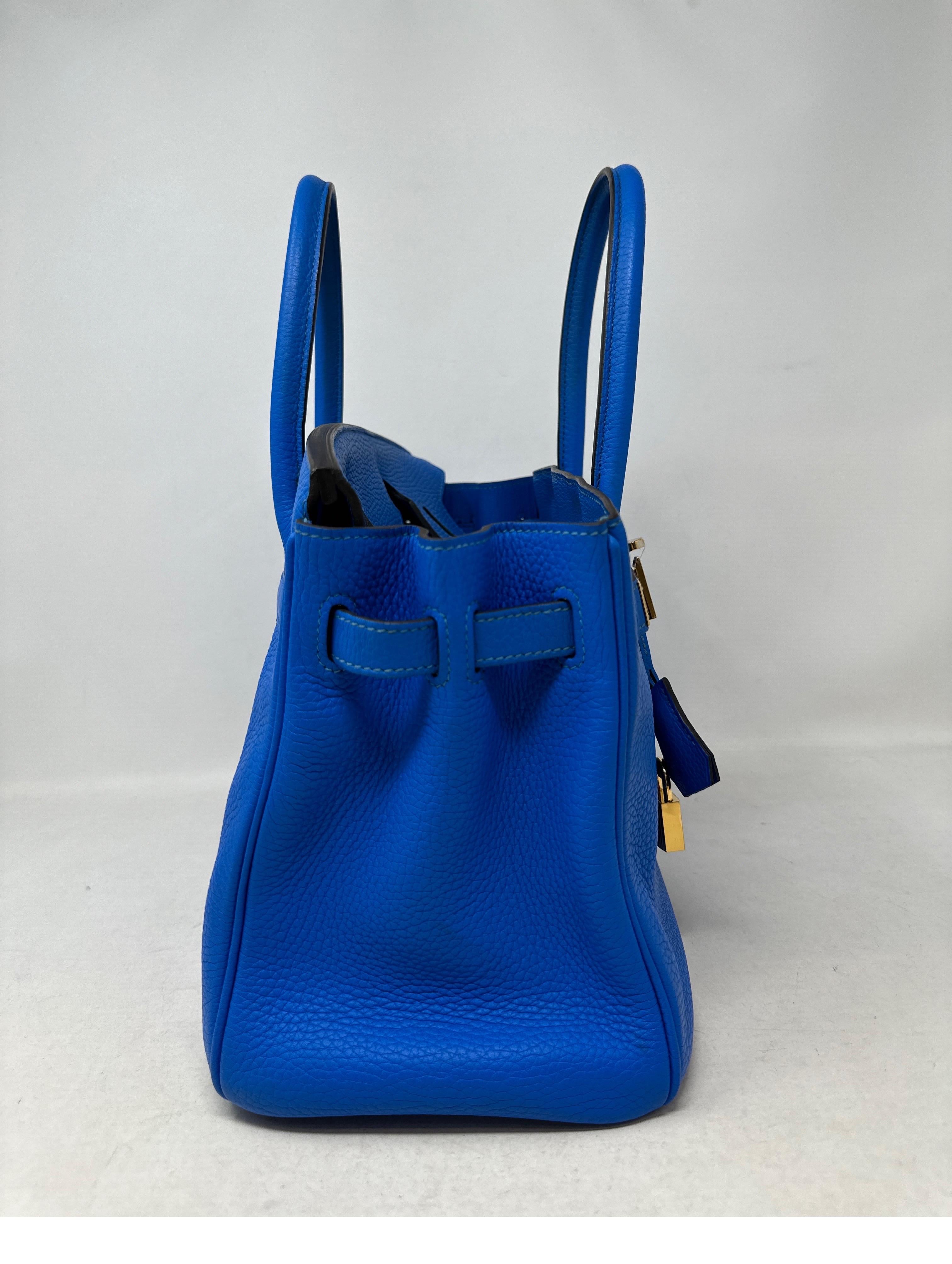 Women's or Men's Hermes Blue Hydra Birkin 30 Bag 