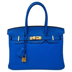 Borsa Hermes Hydra Birkin 30 blu