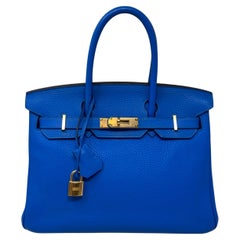 Blaue Hydra Birkin 30 Tasche von Hermès 