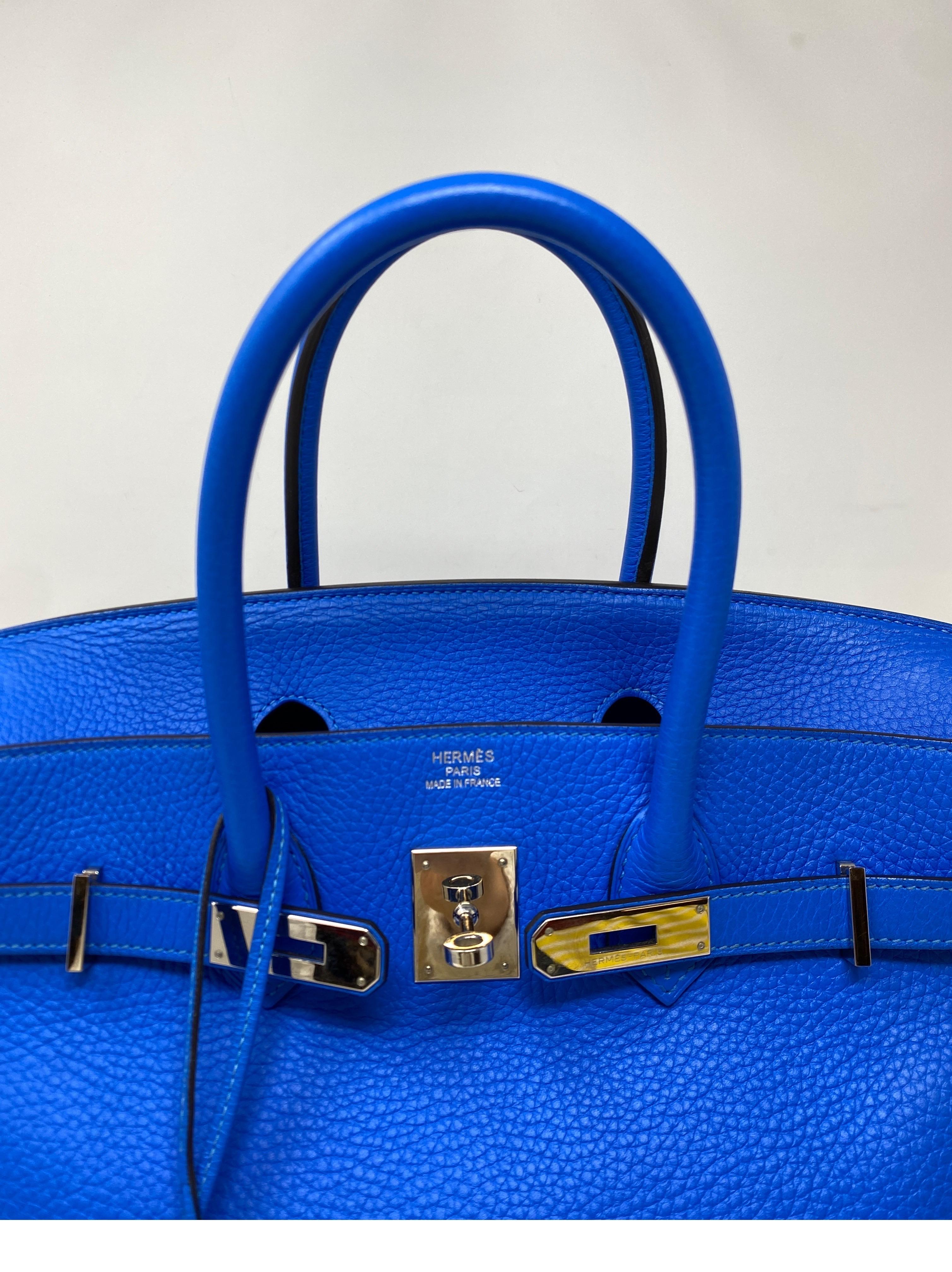 Hermes Blue Hydra Birkin 35 Bag 6